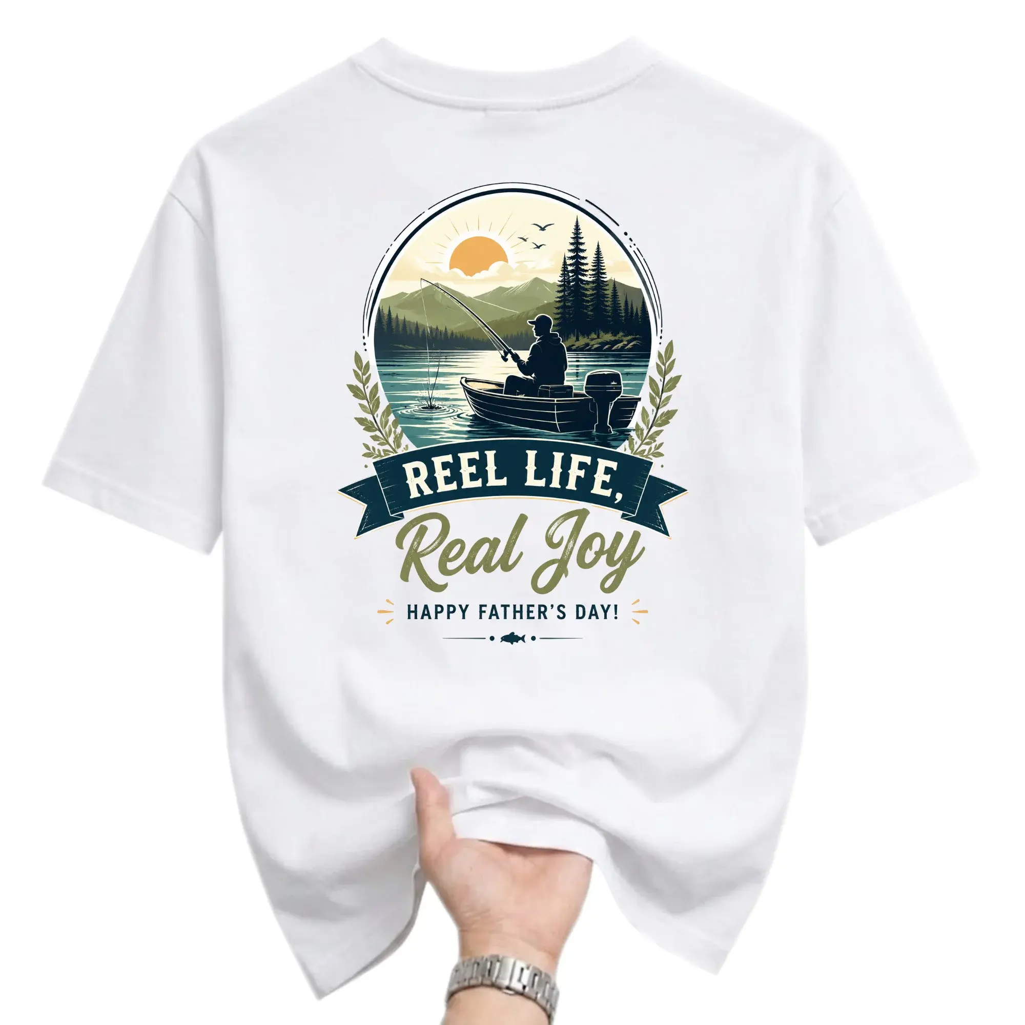 Graphic Tee Joy Fishing T-Shirt Unisex Casual Outdoor Inspired Crew Neck Cotton Apparel