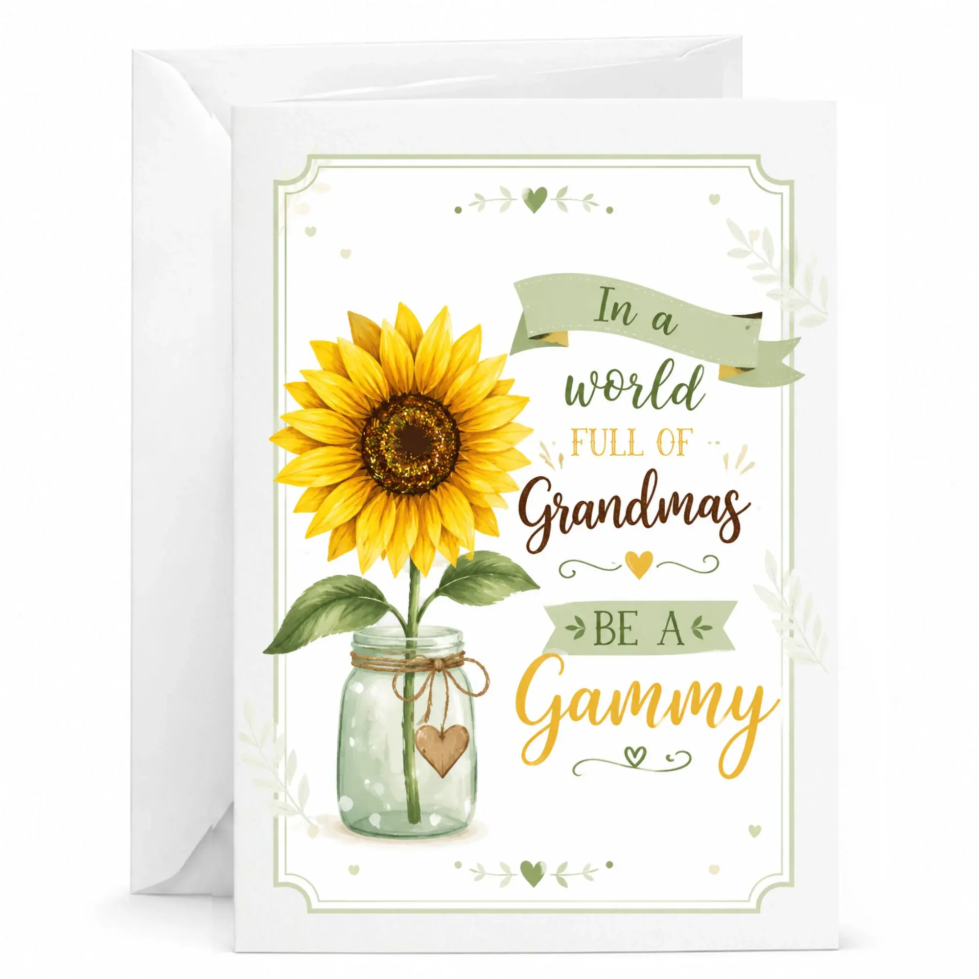 Greeting Card in a World Full of Grandmas Be a Gammy Sunflower Floral Design for Grandmother Appreciation