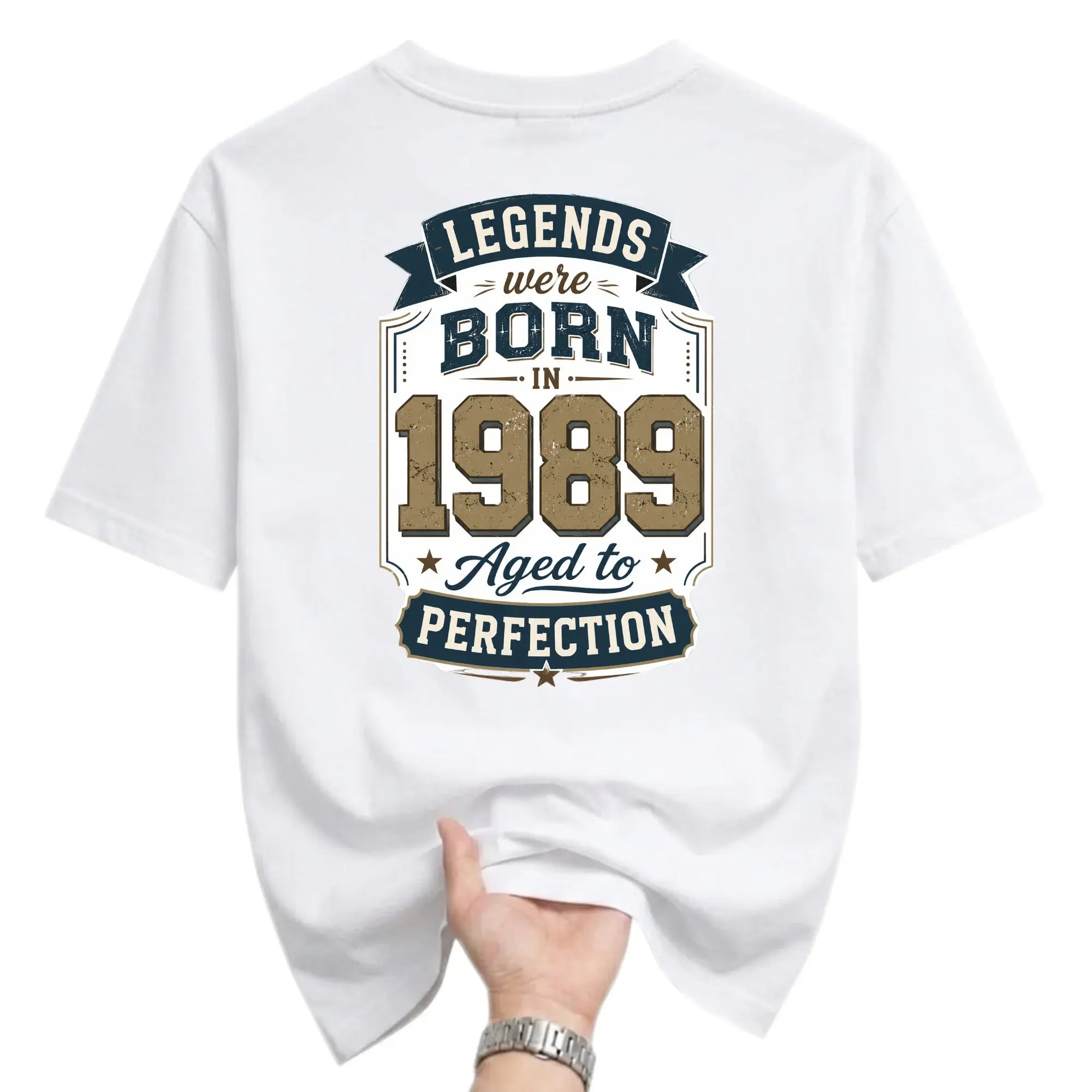 Graphic Tee Legends Were Born in 1989 Aged to Perfection Vintage Style Unisex Casual Short Sleeve Crew Neck Shirt