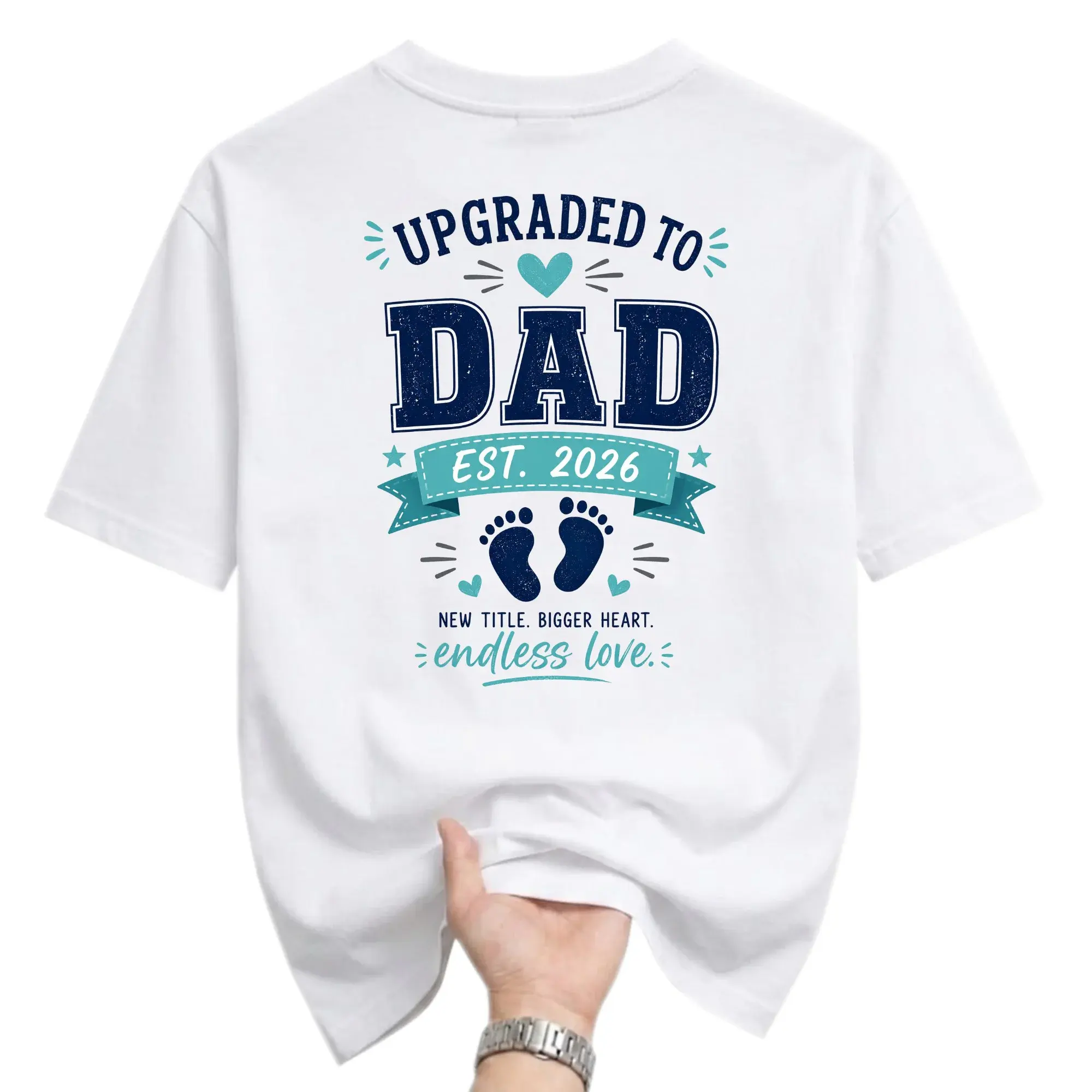 Graphic Tee Upgraded to Dad Est 2026 Unisex Crew Neck Casual Everyday Short Sleeve Cotton Blend Shirt for Proud Fathers
