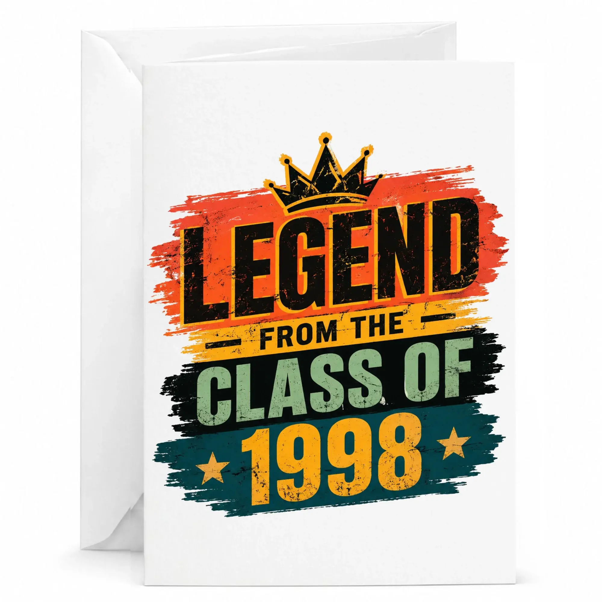 Greeting Card Legend from the Class of 1998 Vintage Style Birthday Card for Milestone Celebration Milestone Year