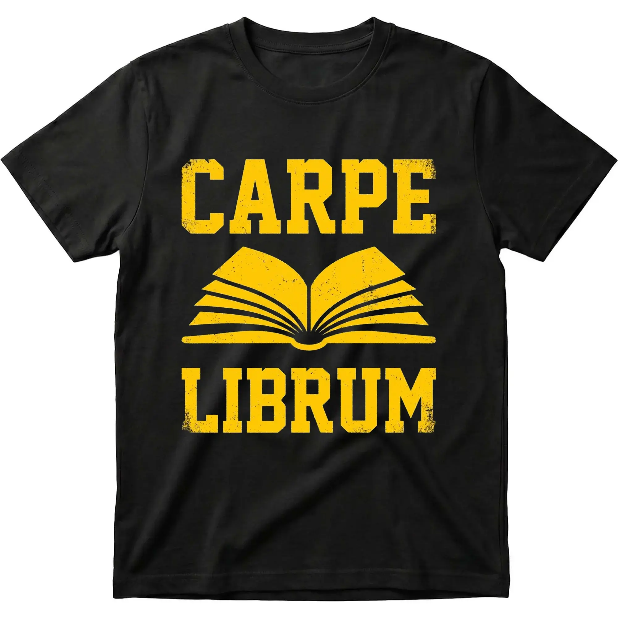 Graphic Tee Carpe Librum Book Lover Shirt Unisex Crew Neck Short Sleeve Casual Cotton Blend for Readers