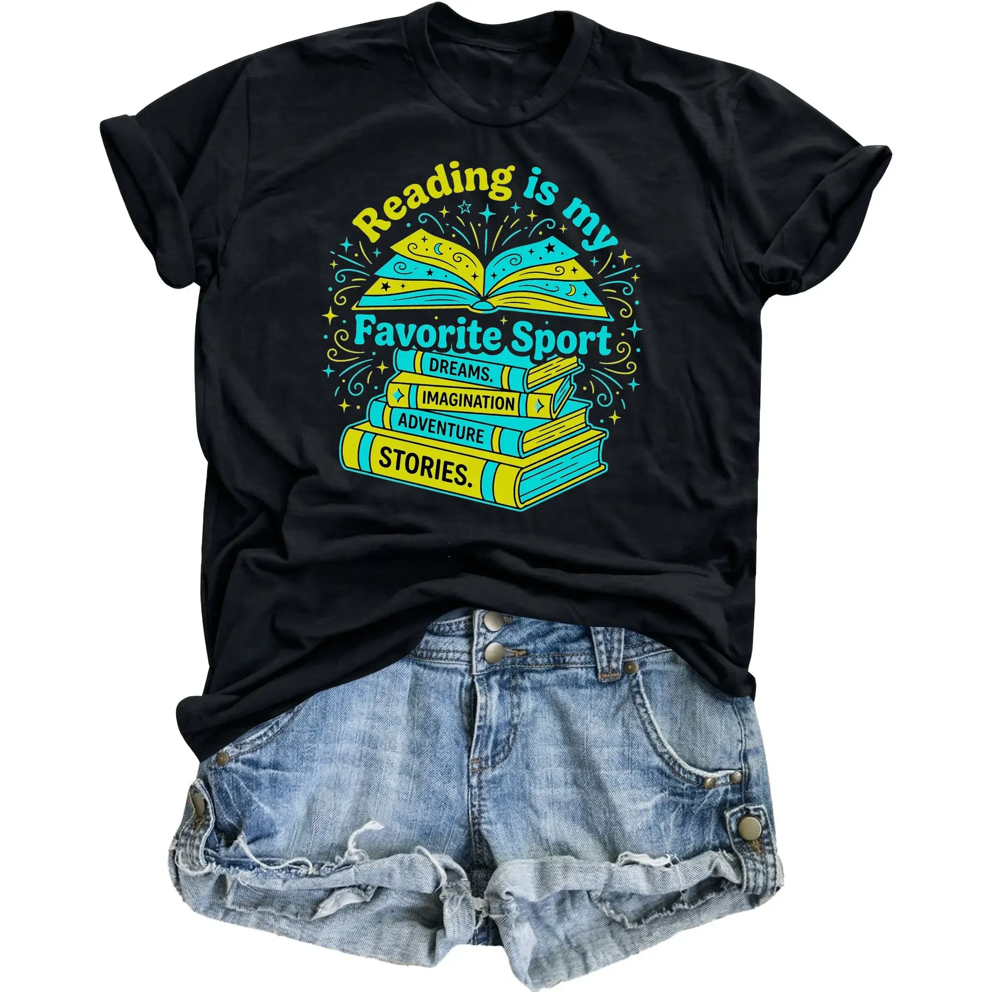 Graphic Tee Reading Is My Favorite Sport Unisex Casual Top for Book Lovers and Readers Enthusiast Gift Shirt