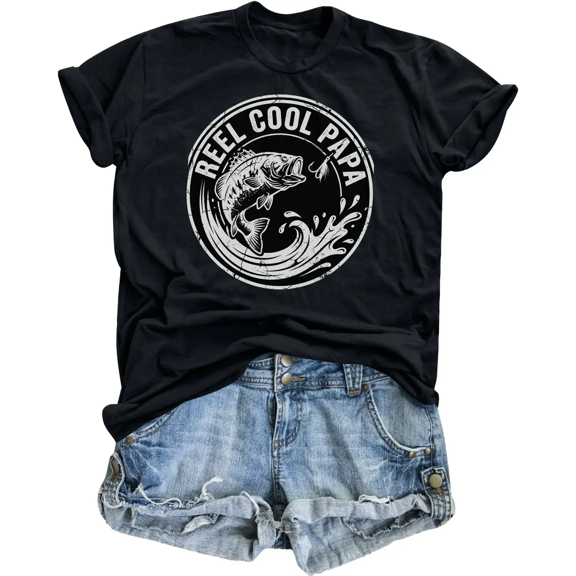 Funny Fishing Graphic Tee Reel Unisex Crew Neck T-Shirt for Outdoors Enthusiasts Casual Everyday Apparel