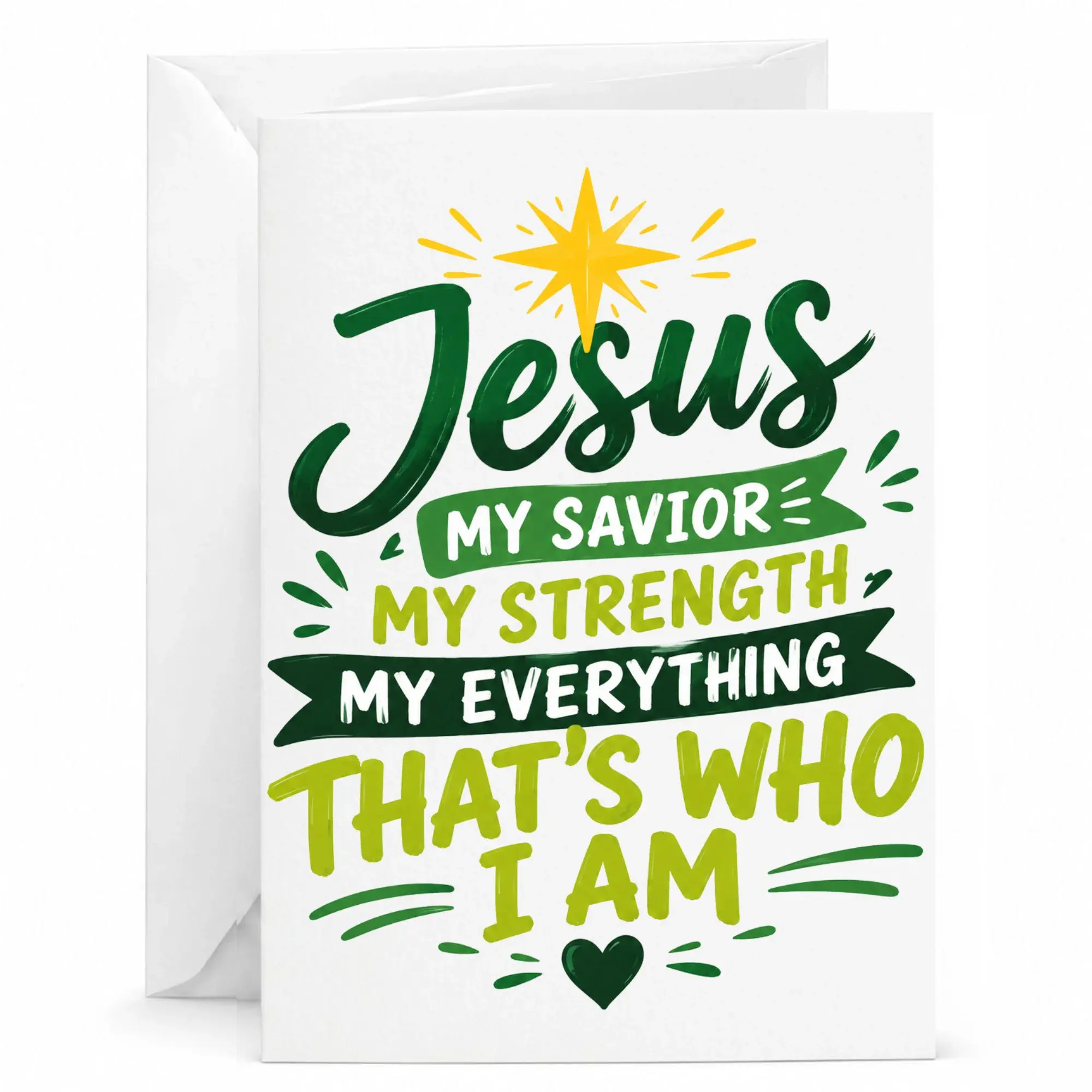 Greeting Card Jesus My Savior My Strength My Everything Religious Inspirational Faith Based Stationery Note Card