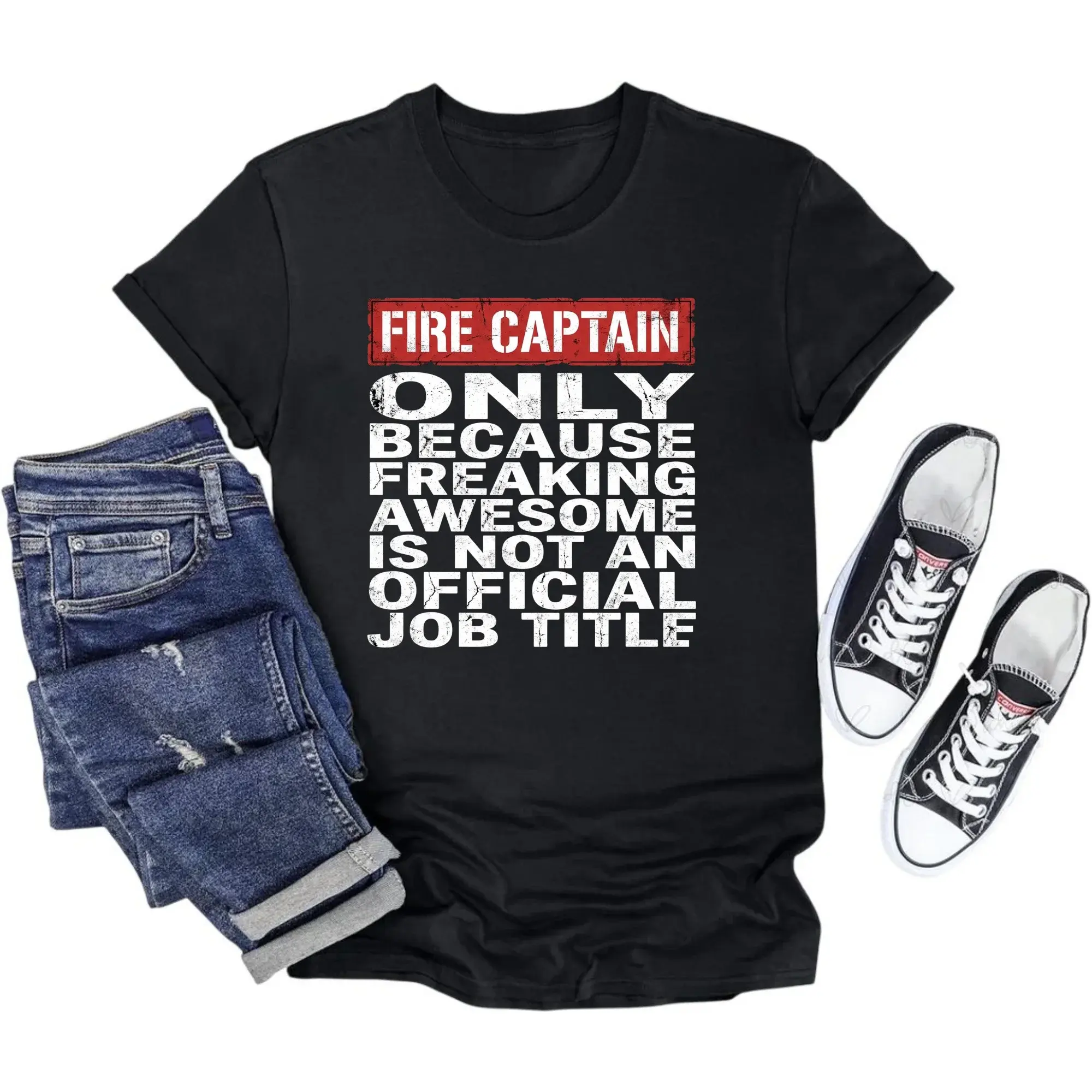 Funny Captain Unisex Graphic Printed T-Shirt Short Sleeve Casual Everyday Top Professional Occupation Apparel