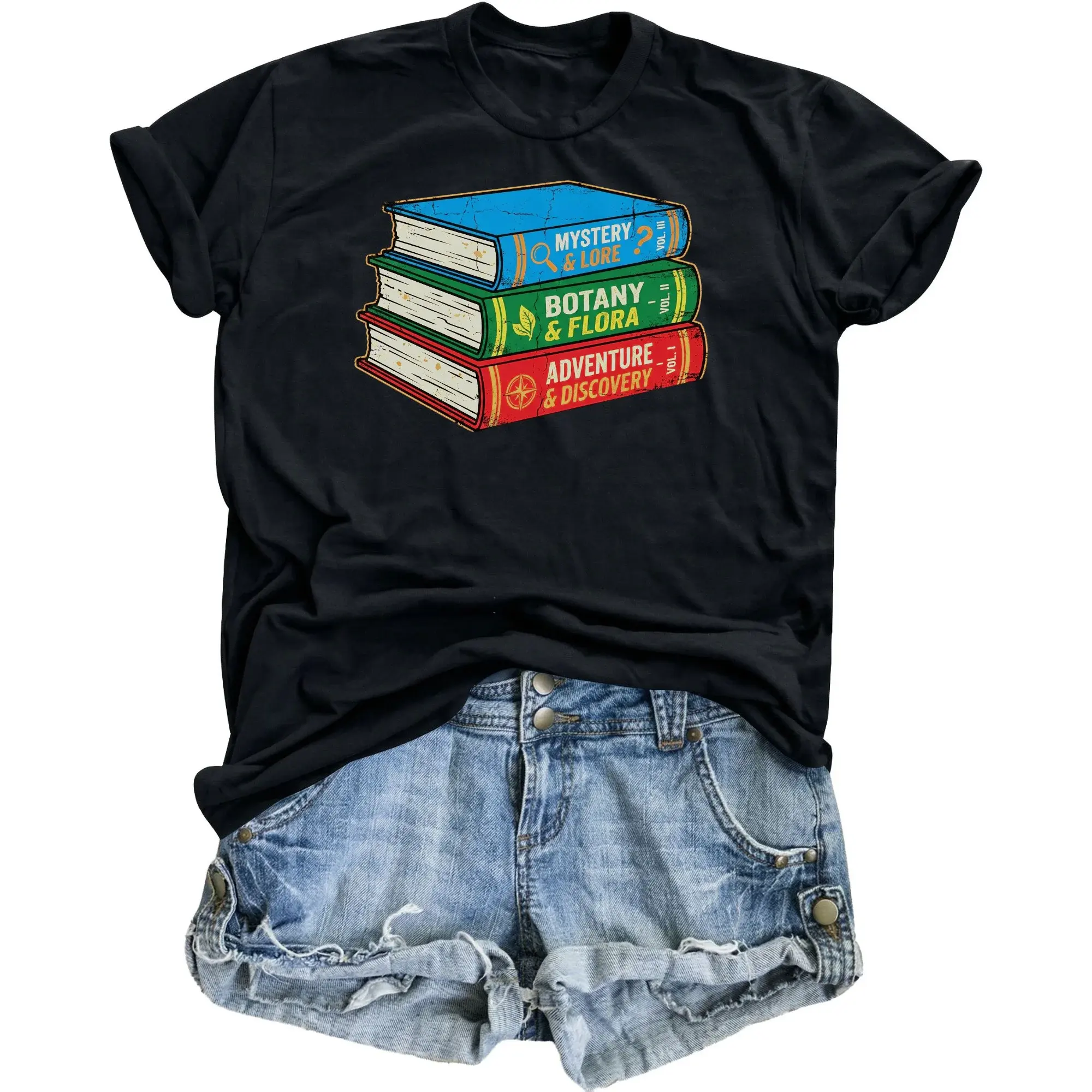 Graphic Tee Book Design Artistic Reading Lover Unisex Cotton Shirt for Everyday Wear and Casual Outfits
