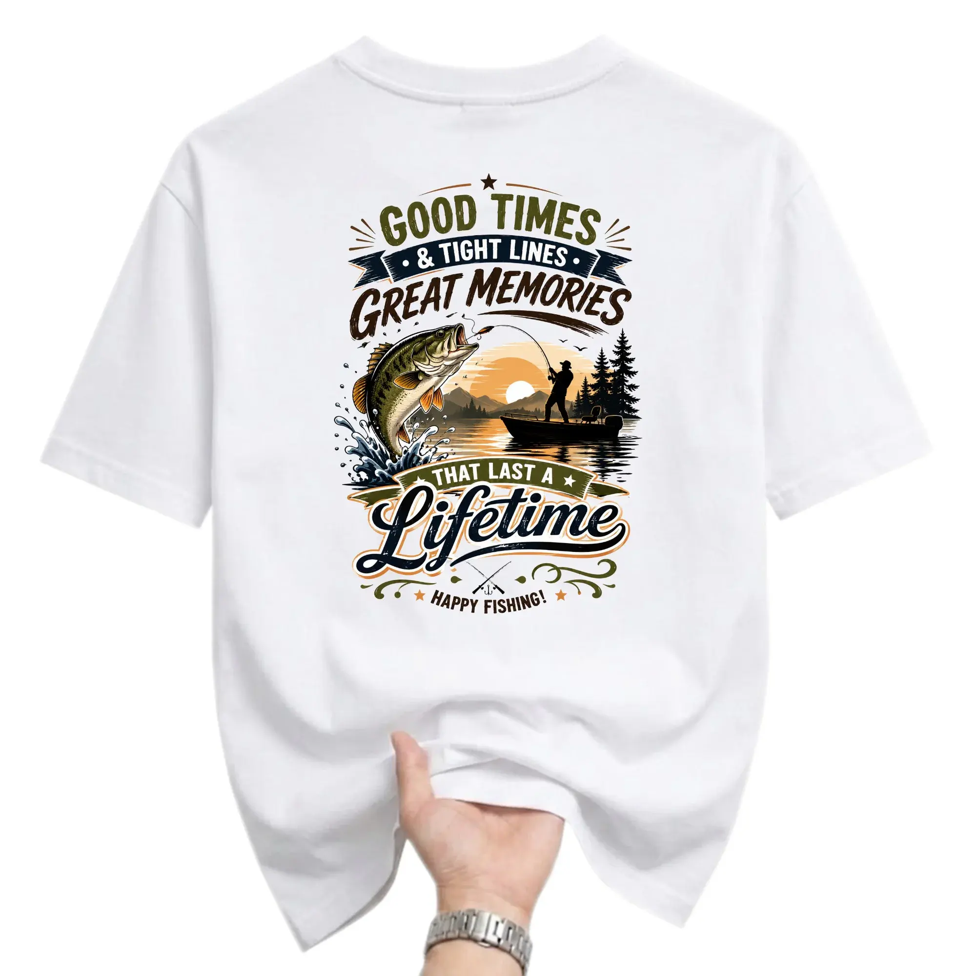 Graphic Tee Fishing Lover Shirt Good Times Apparel Unisex Short Sleeve Crew Neck Casual Outdoor Top