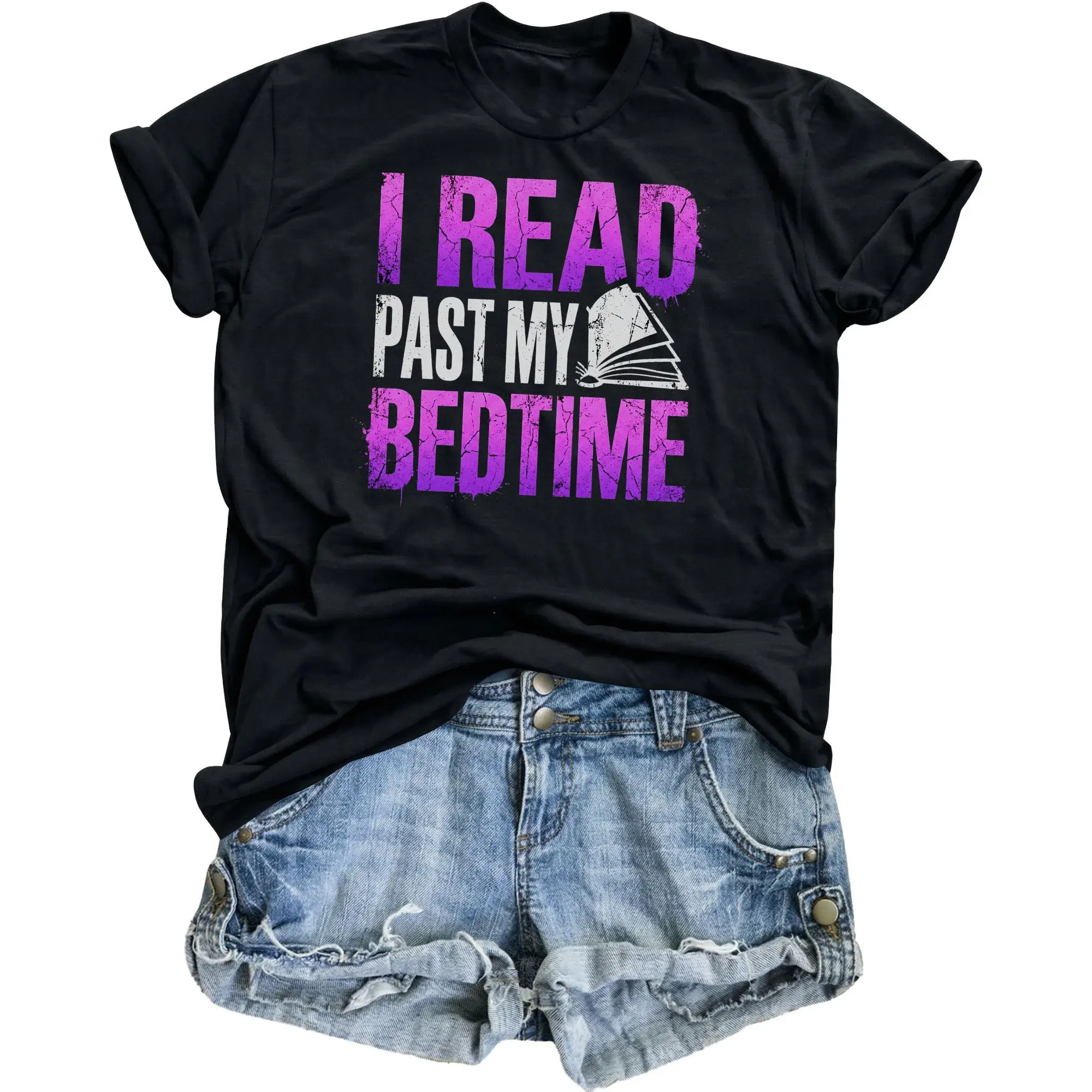 Graphic Tee I Read My Bedtime Funny Book Lover Shirt Unisex Casual Cotton Short Sleeve Crew Neck Top
