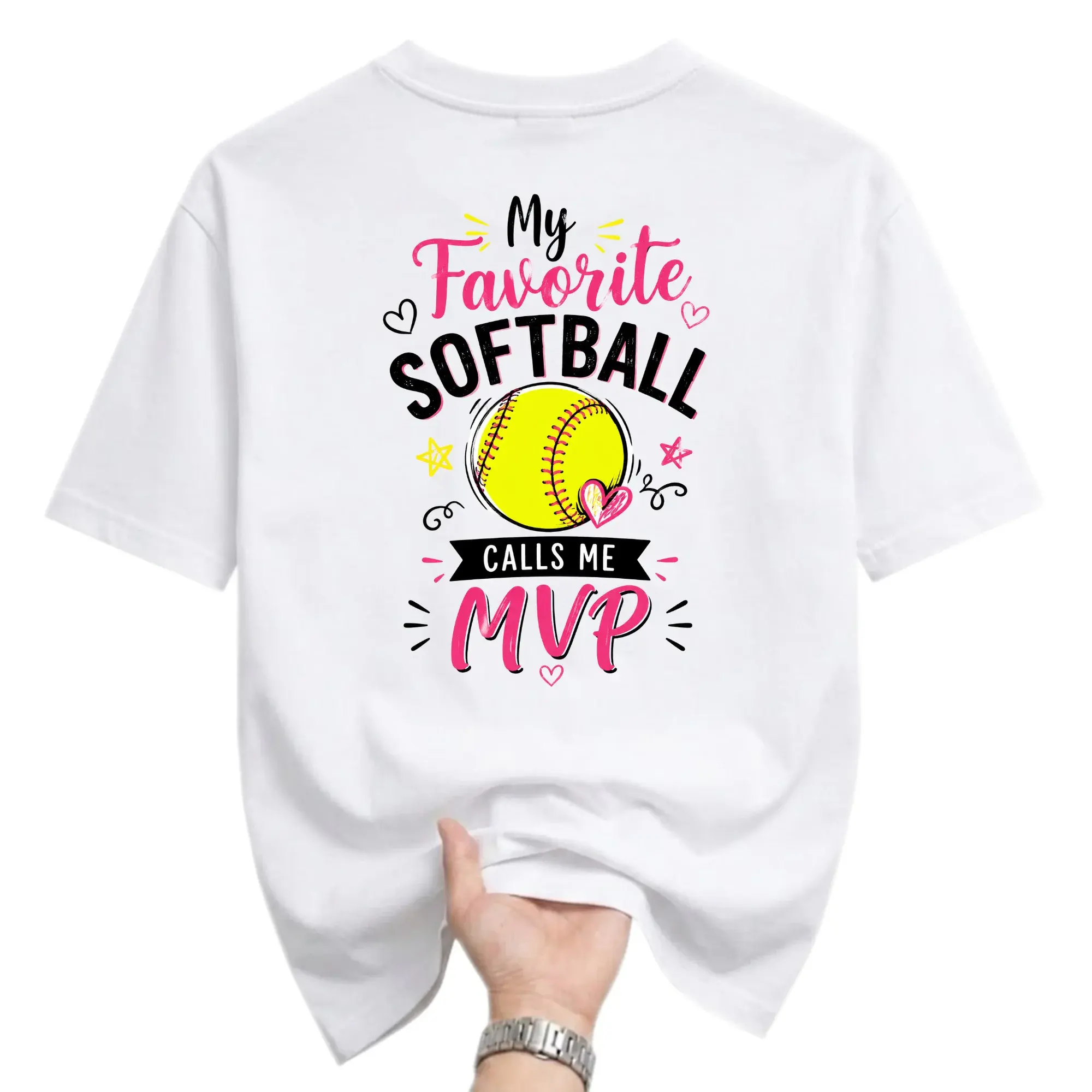 Graphic Tee My Favorite Softball Calls Me Unisex Crew Neck Short Sleeve Shirt for Casual Sport Style Enthusiasts
