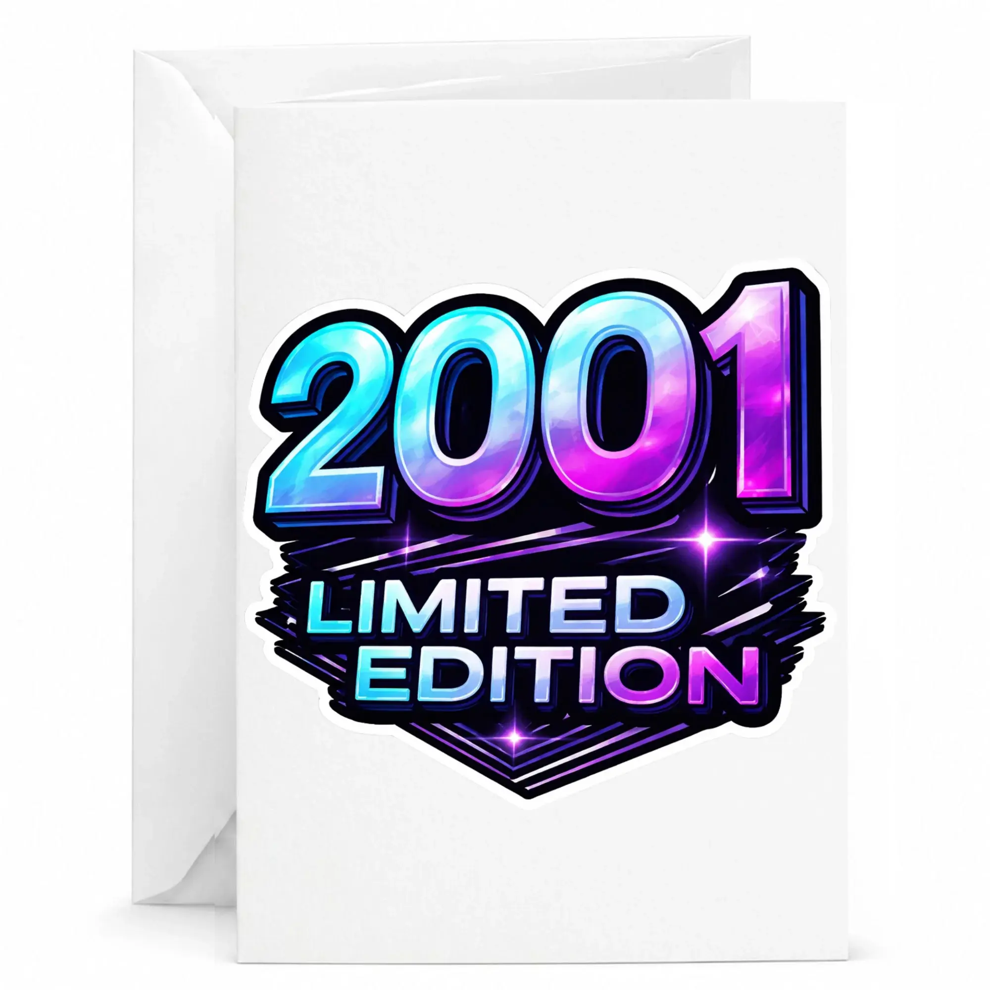 Birthday Greeting Card 2001 Limited Edition Design Vibrant Galaxy Style Print on Heavyweight Matte Paper Stock