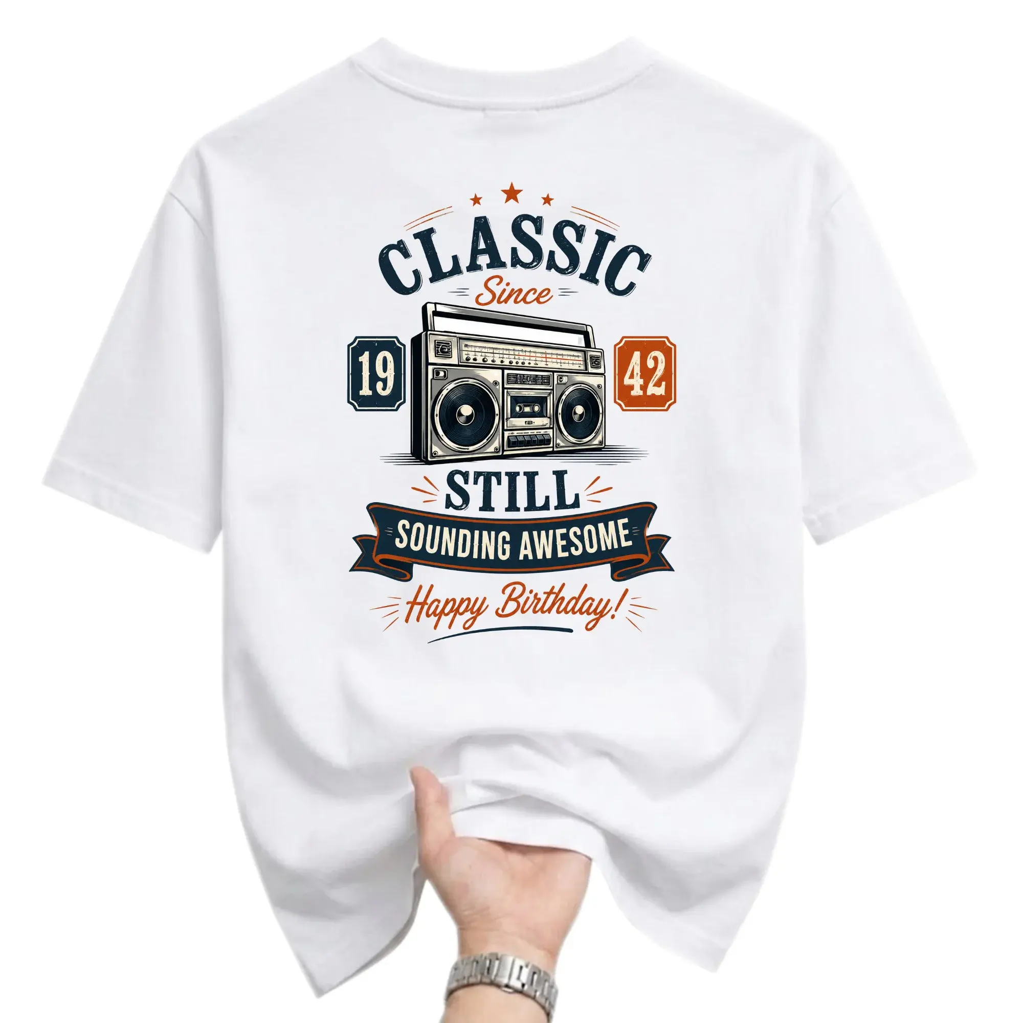 Graphic Tee Classic Since 1942 Sounding Awesome Retro Boombox Unisex Crew Neck Casual Everyday Printed T-Shirt