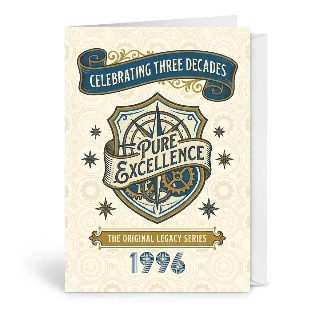 Vintage Birthday Greeting Card With Envelope Retro Thirtieth Milestone Celebration Card For Thirty Years Awesome