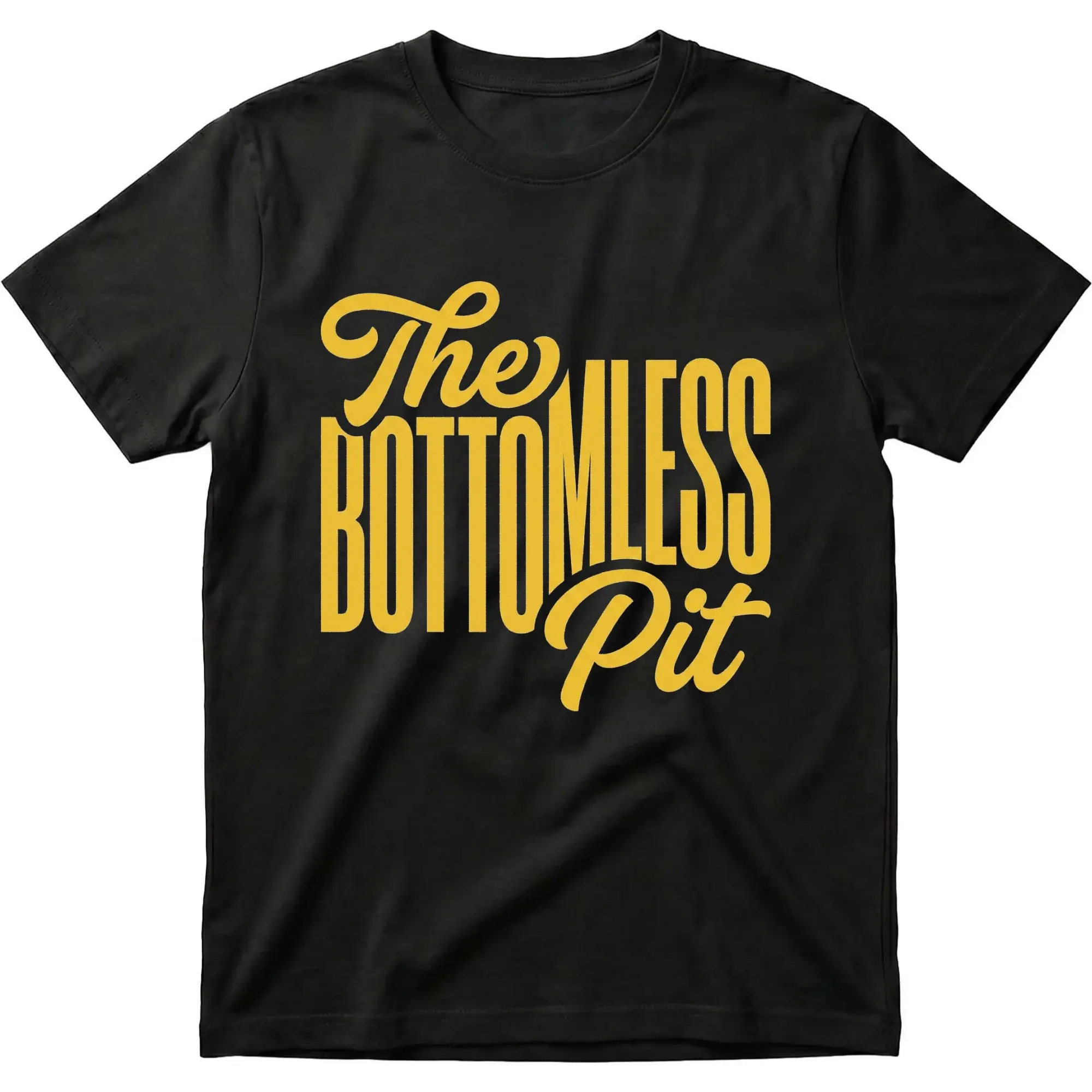 Graphic Tee the Bottomless Pit Funny Slogan Unisex Crew Neck Shirt for Casual Wear and Everyday Comfortable Outfit
