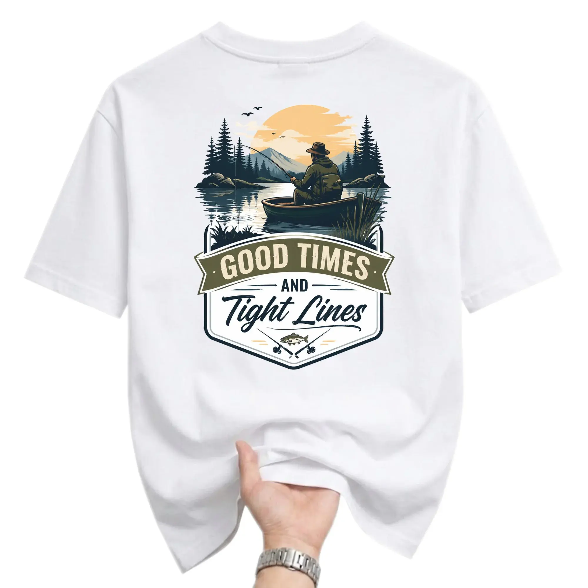 Graphic Tee Unisex Fishing Shirt Good Times and Outdoor Themed Apparel for Casual Everyday Wear