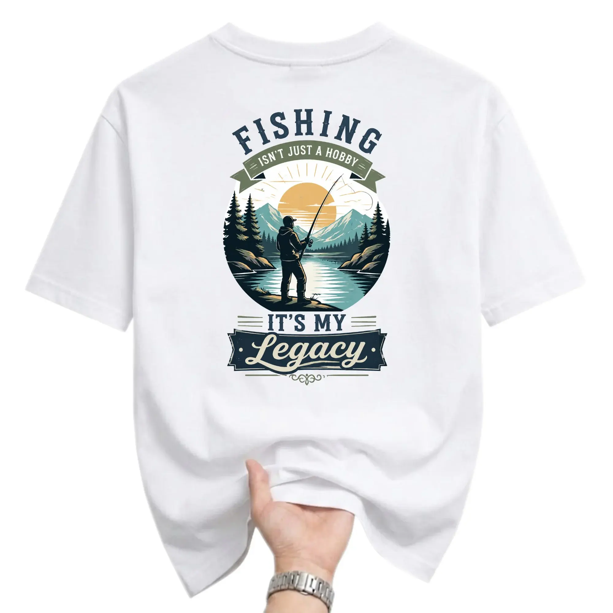 Fishing Graphic Tee Shirt Unisex Outdoor Design Comfortable Cotton Crew Neck Casual Everyday Apparel Top