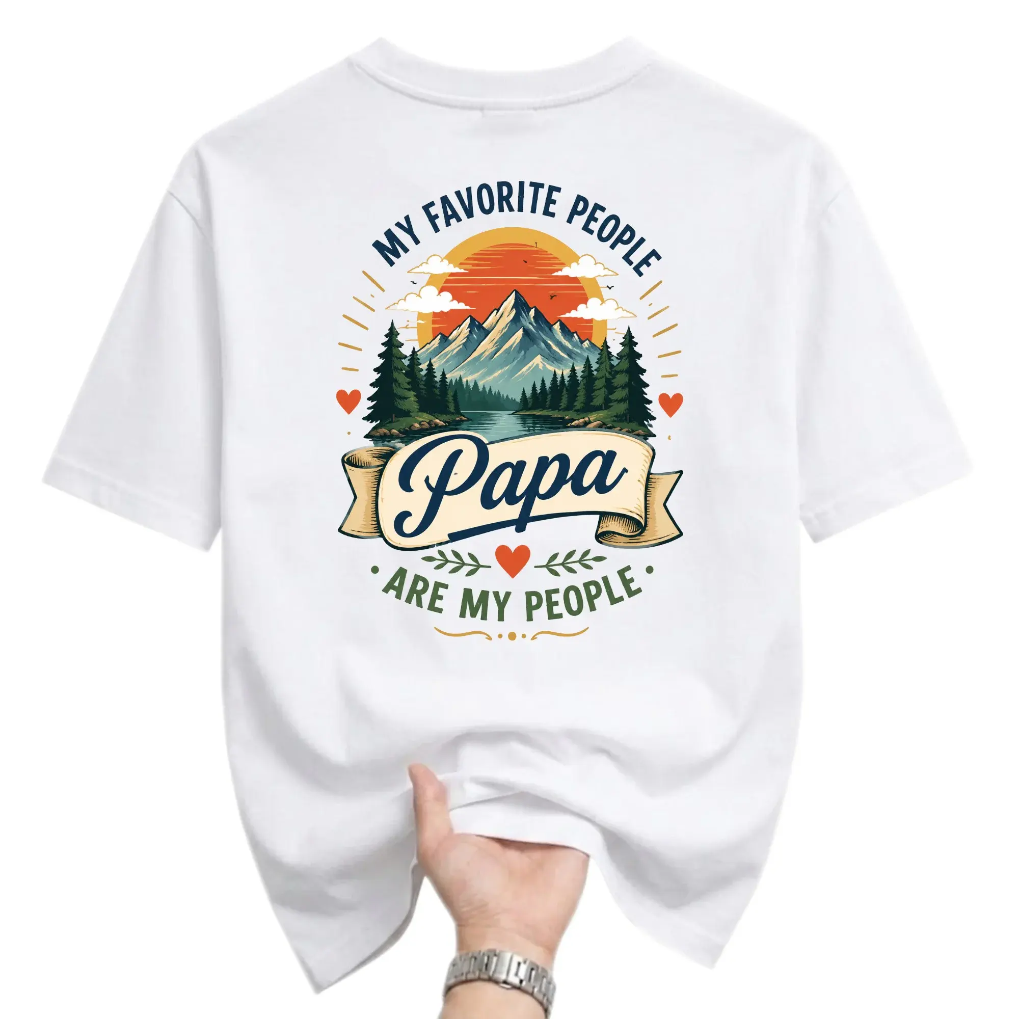 Graphic Tee My Favorite People Papa Are My Unisex Crew Neck Casual Shirt Comfortable Everyday Apparel