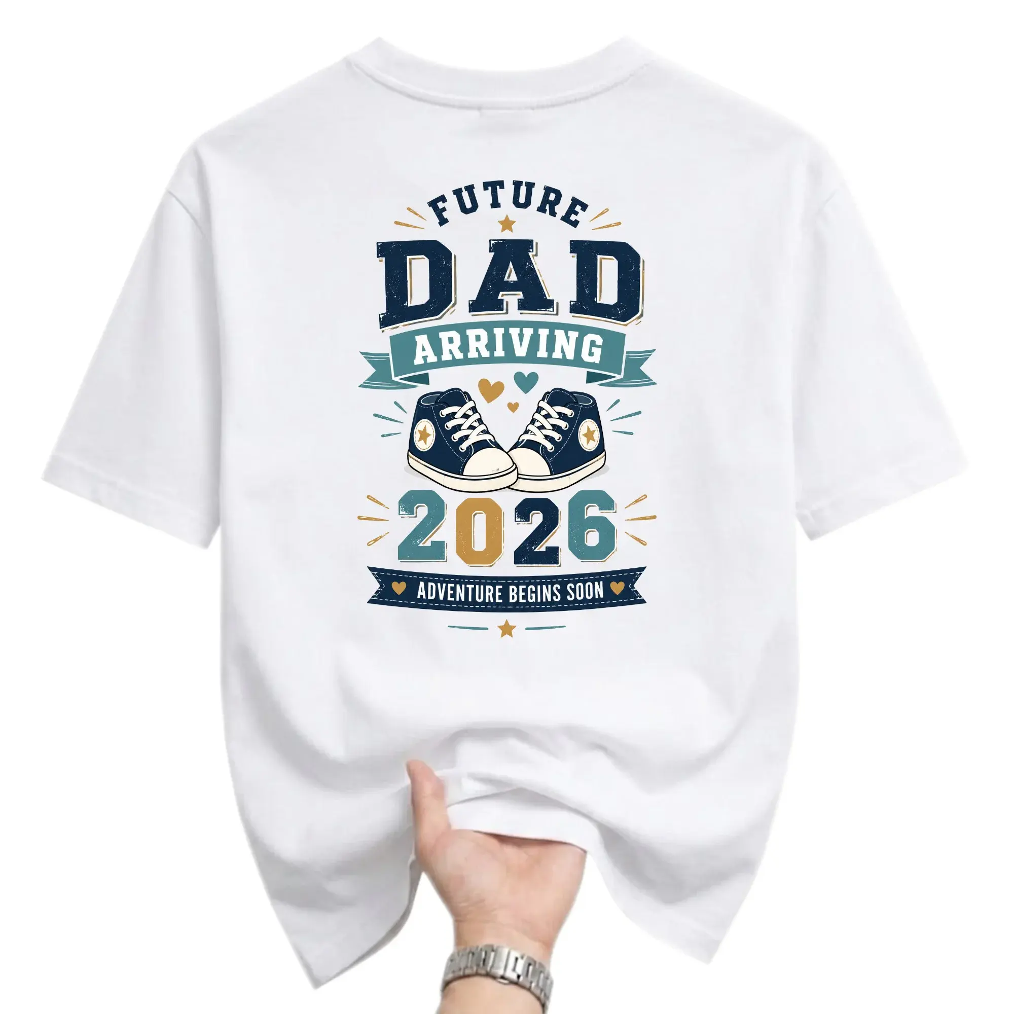 Graphic Tee Future Dad Arriving 2026 Adventure Begins Soon Unisex Crew Neck Casual Everyday T-Shirt