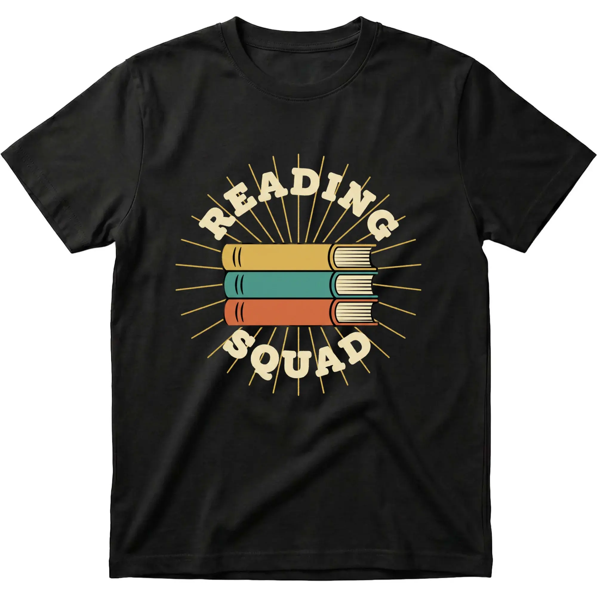 Graphic Tee Reading Squad Retro Book Lover Shirt Casual Unisex Crew Neck Top for Literature Enthusiasts Library Style
