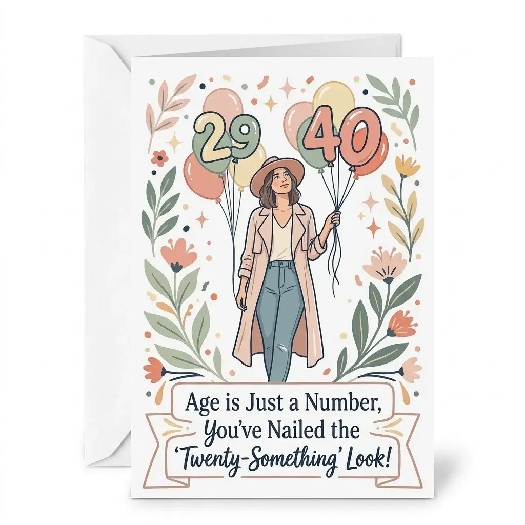 Funny Birthday Greeting Card with Envelope Humorous Fortieth Milestone Celebration Card for Women Friends Family 5x7 Inch