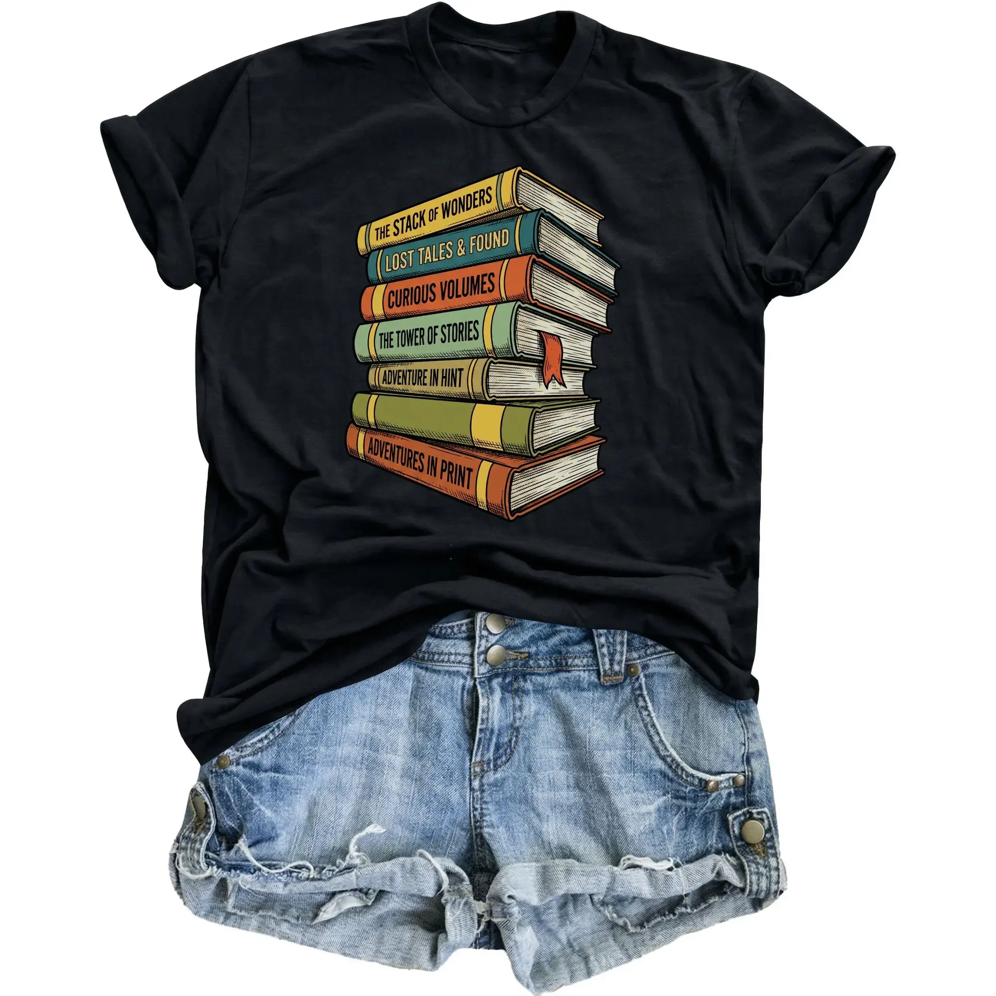Graphic Tee Book Lover Shirt Unisex Vintage Style Literature Reader Gift Casual Everyday Printed Crew Neck Top