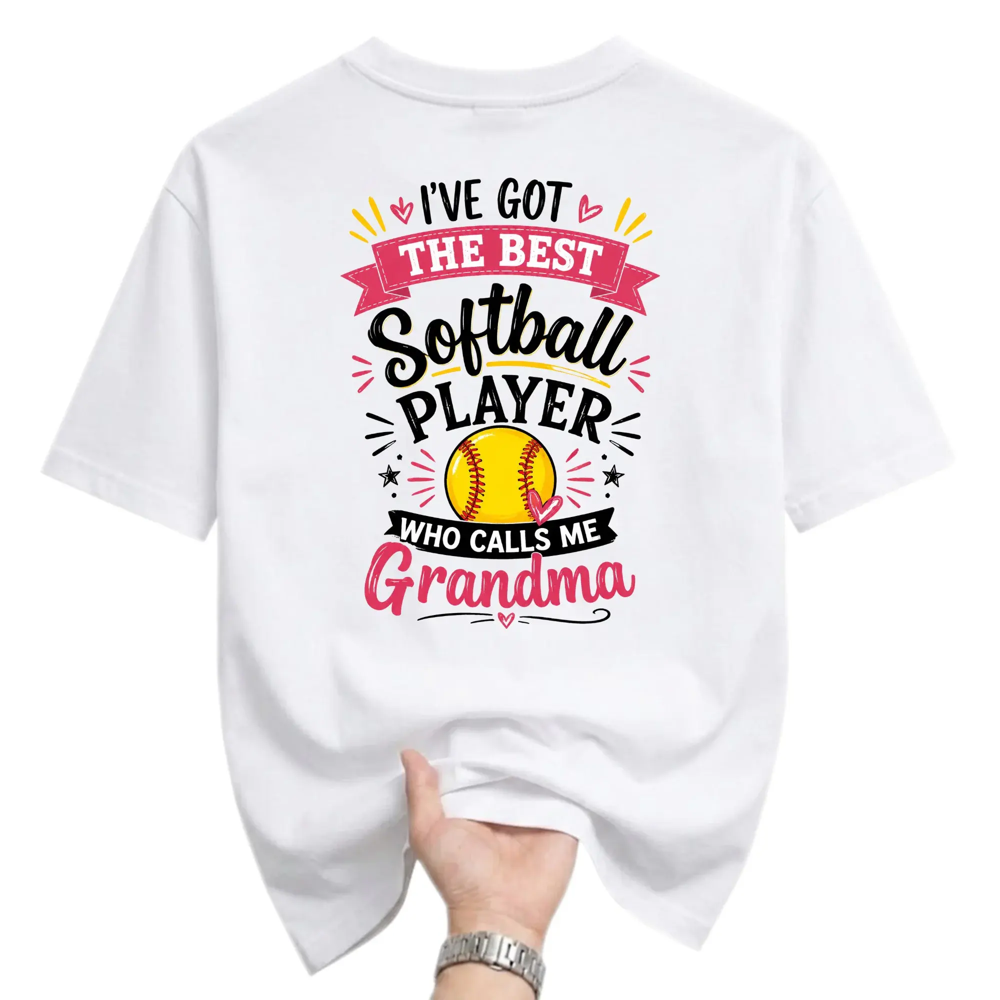 Funny Shirt Softball Grandma Graphic Tee for Women Casual Everyday Apparel Soft Cotton Crew Neck Top Sports Fans