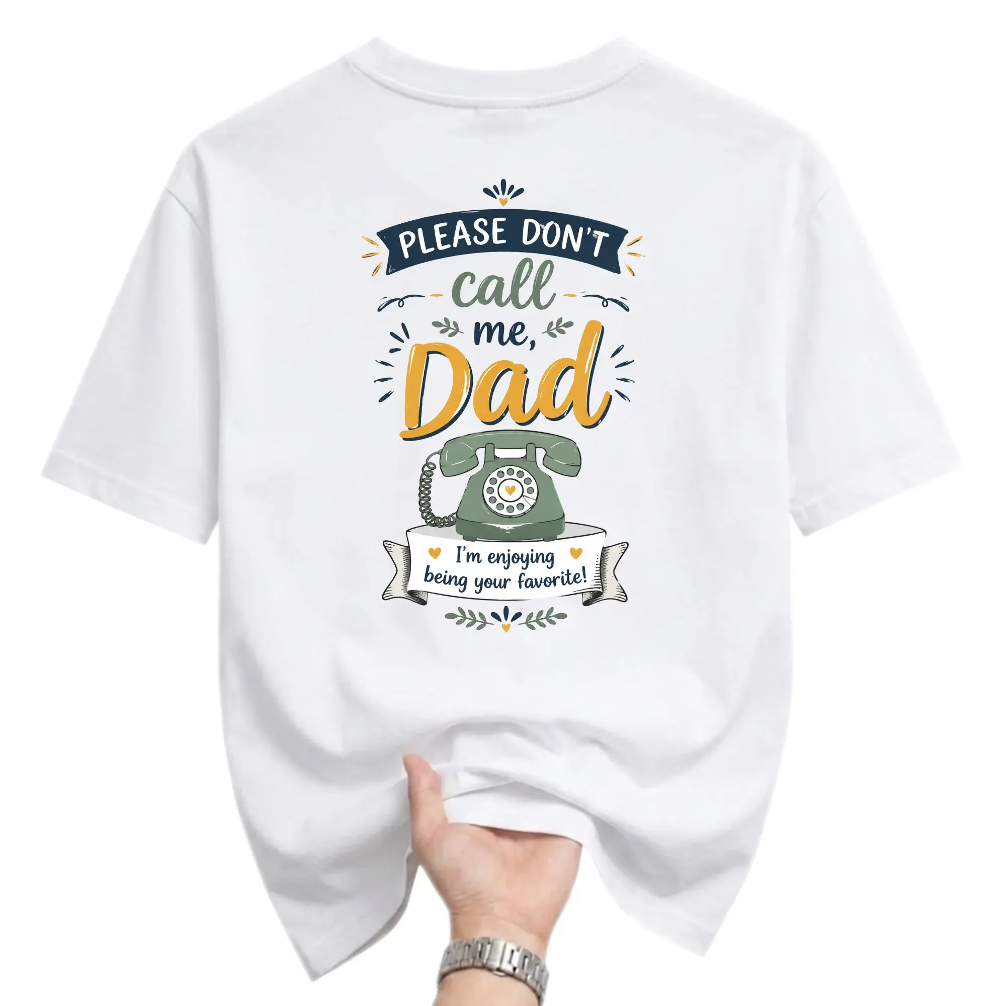 Funny Shirt Please Don't Call Me Dad Graphic Tee Unisex Casual Crew Neck Comfortable Cotton Blend Everyday Top