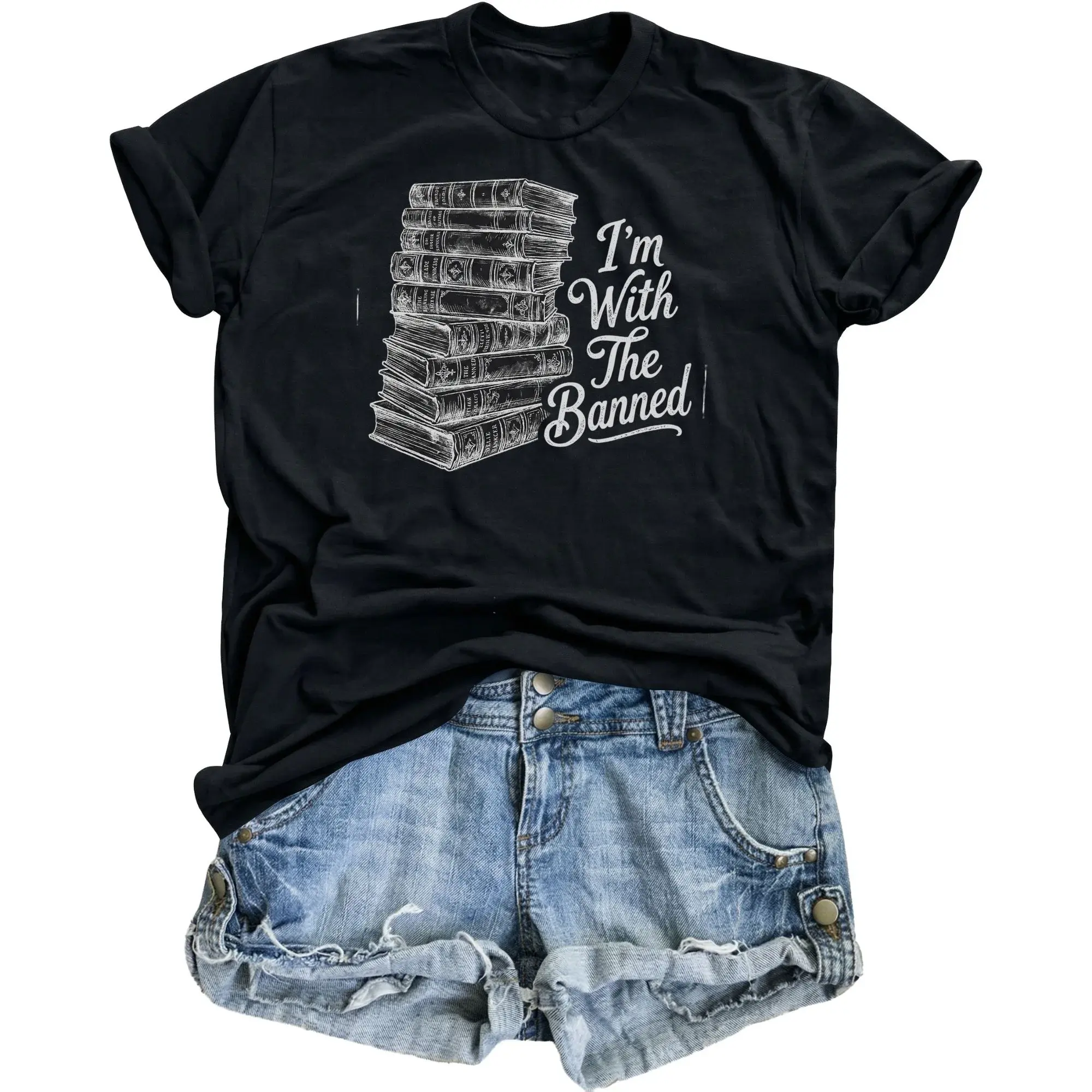 Funny Graphic Tee Book Lover Shirt Unisex Crew Neck Print Top for Casual Everyday Wear and Literary Enthusiasts