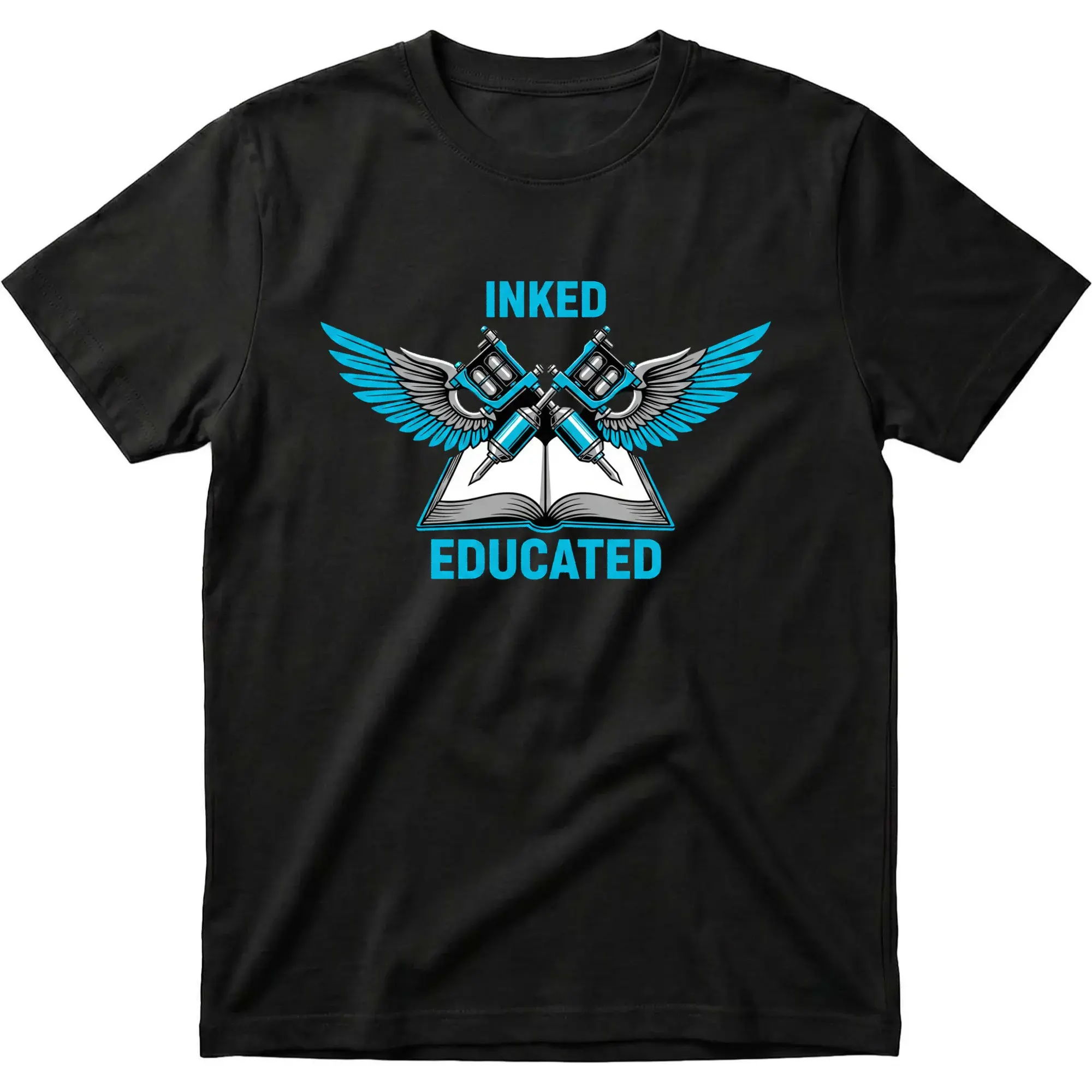 Graphic Tee Inked and Educated Design Unisex Casual Crew Neck T-Shirt for Everyday Style Comfort