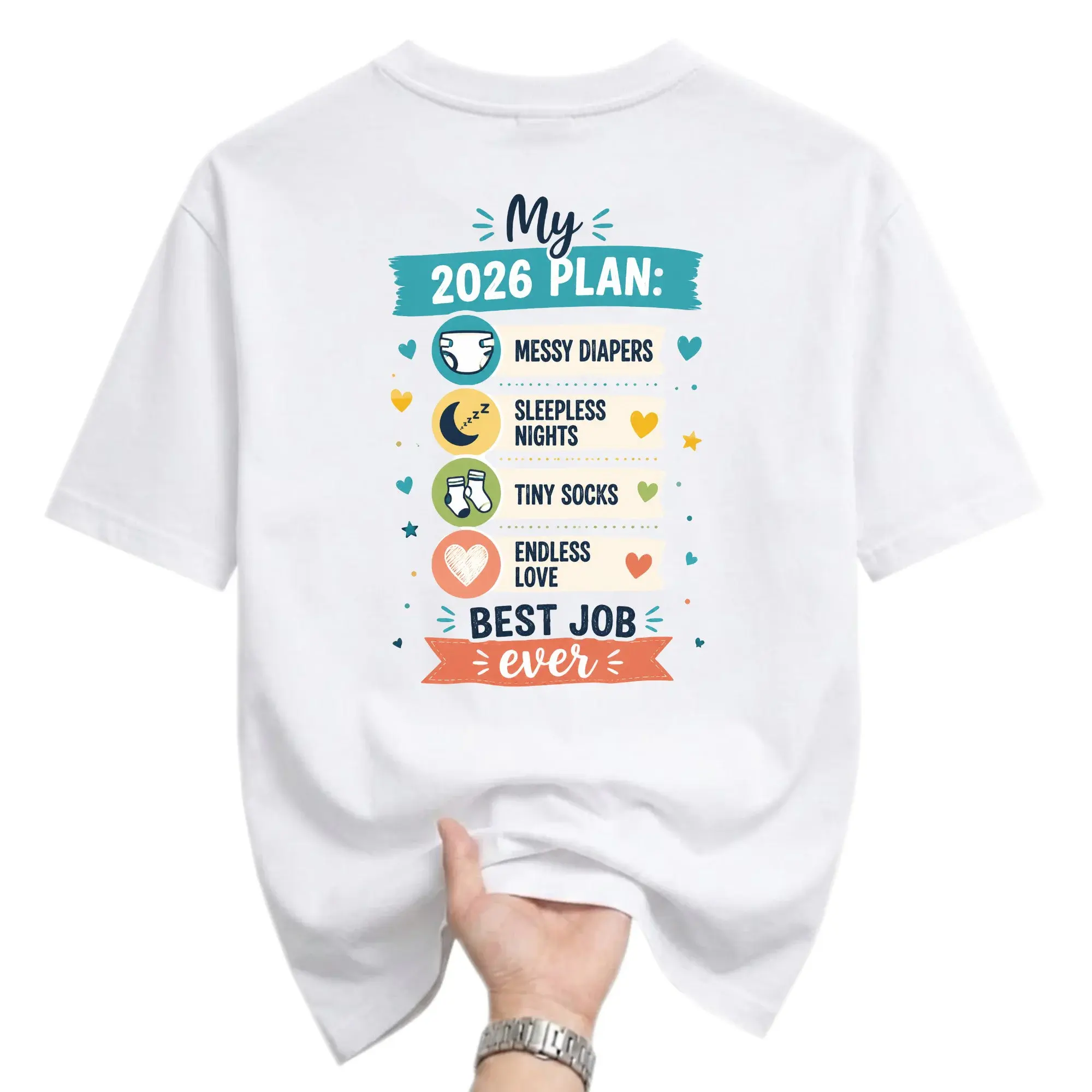 Funny Shirt 2026 Plan Unisex Graphic Printed T-Shirt Casual Everyday Apparel Soft Cotton Crew Neck Top for Adults