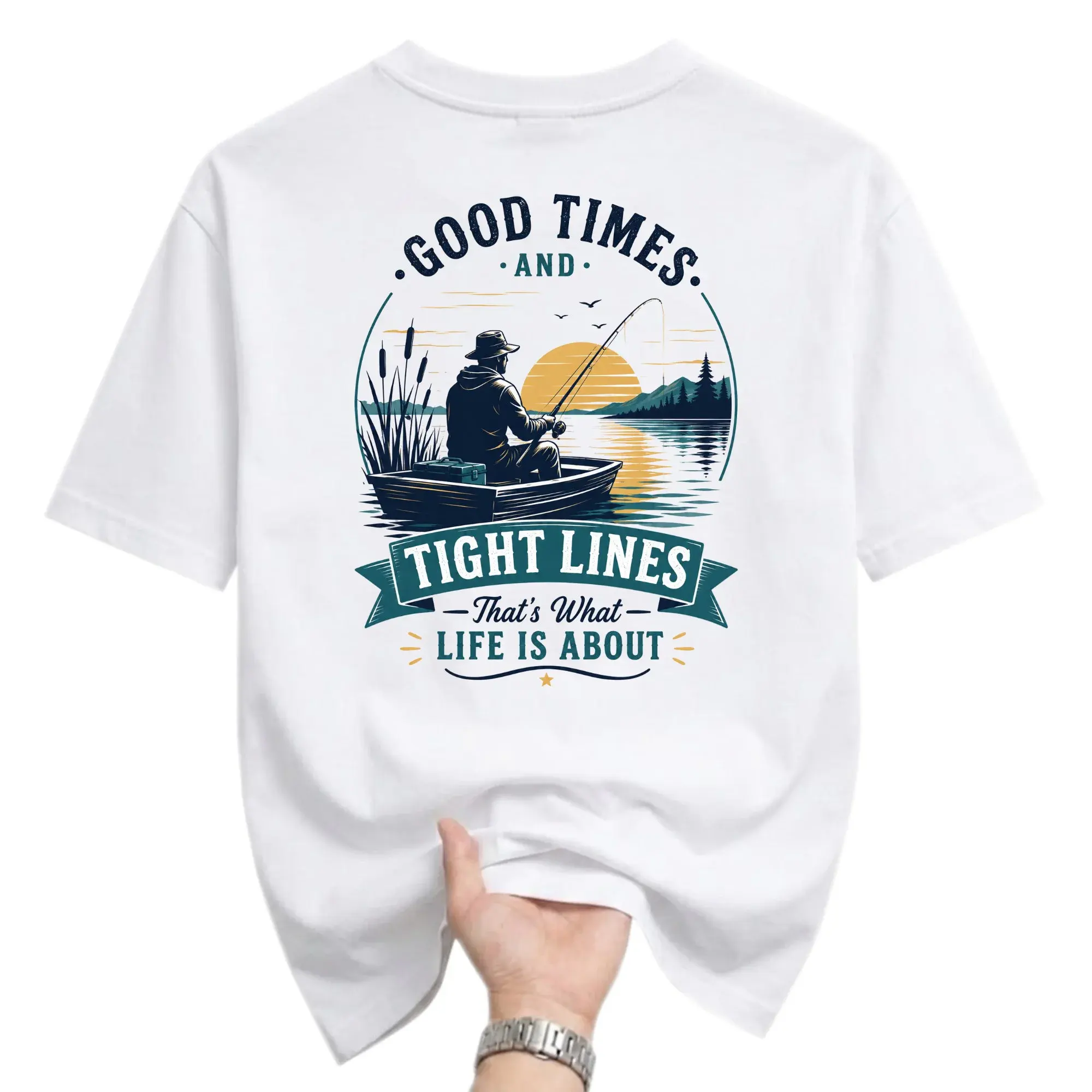 T-shirt Fishing Graphic Tee Good Times Apparel Casual Unisex Crew Neck Top for Outdoor Enthusiasts