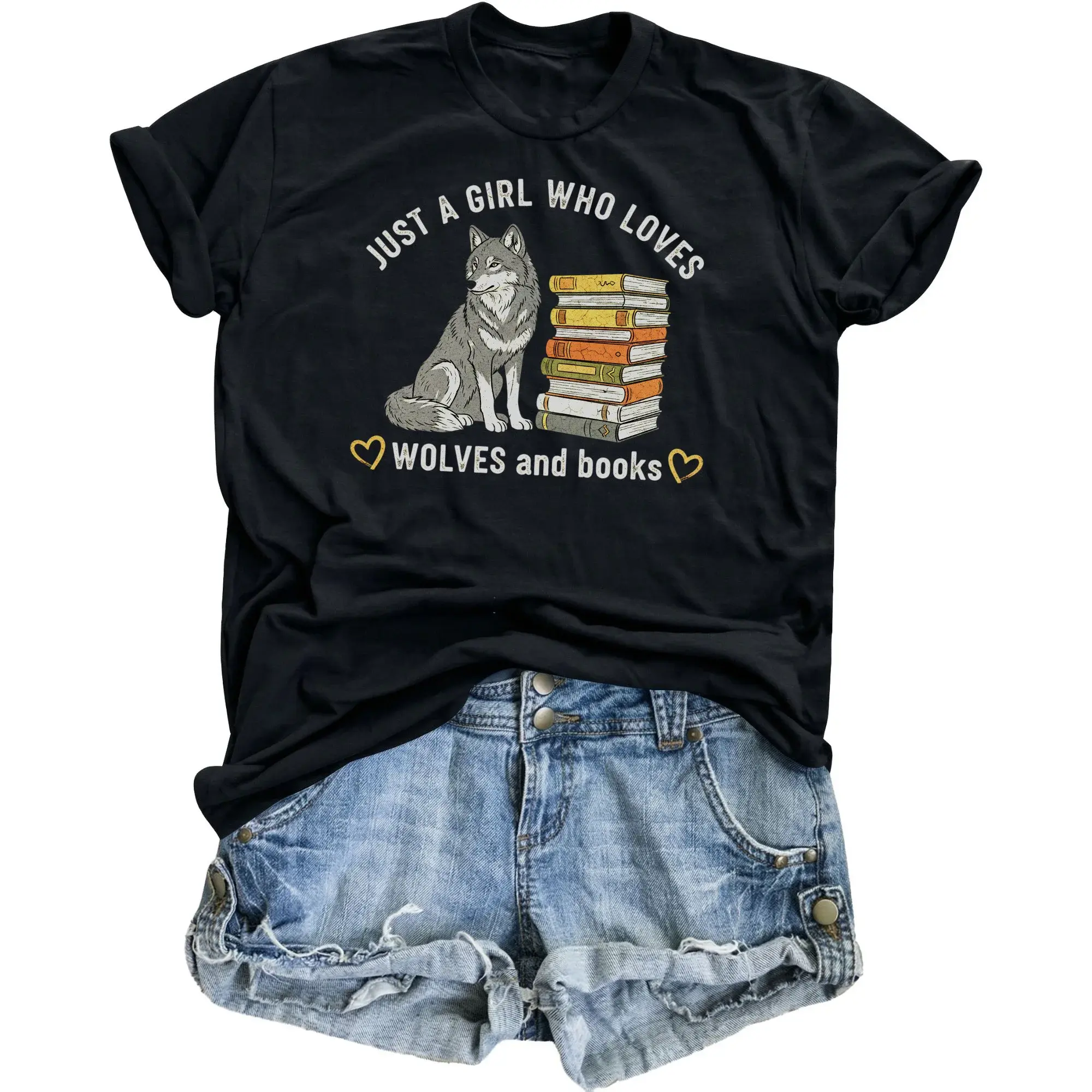 Graphic Tee Just a Girl Who Loves and Books Funny Unisex Shirt for Casual Reading Enthusiast Apparel