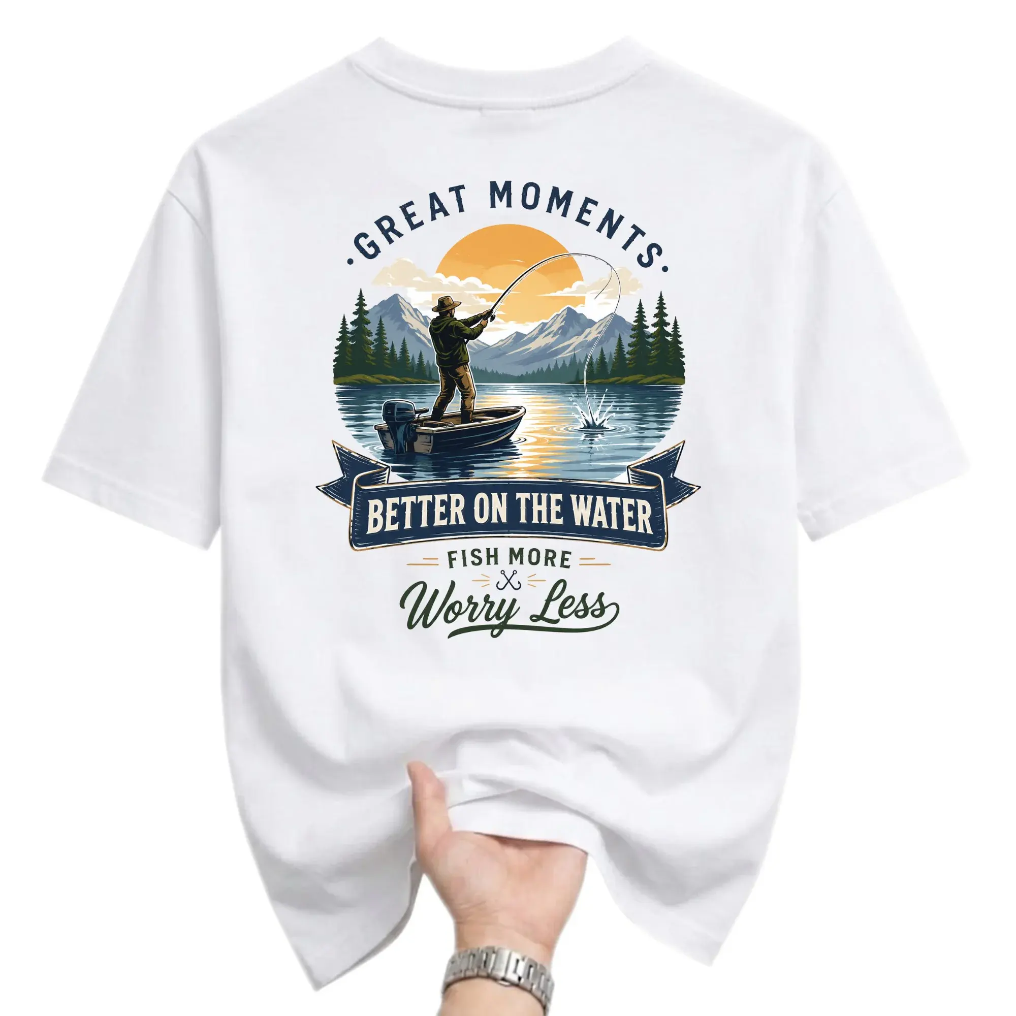 Graphic Tee Fishing Lover Unisex Shirt Great Fisherman Apparel Outdoors Casual Crew Neck Top
