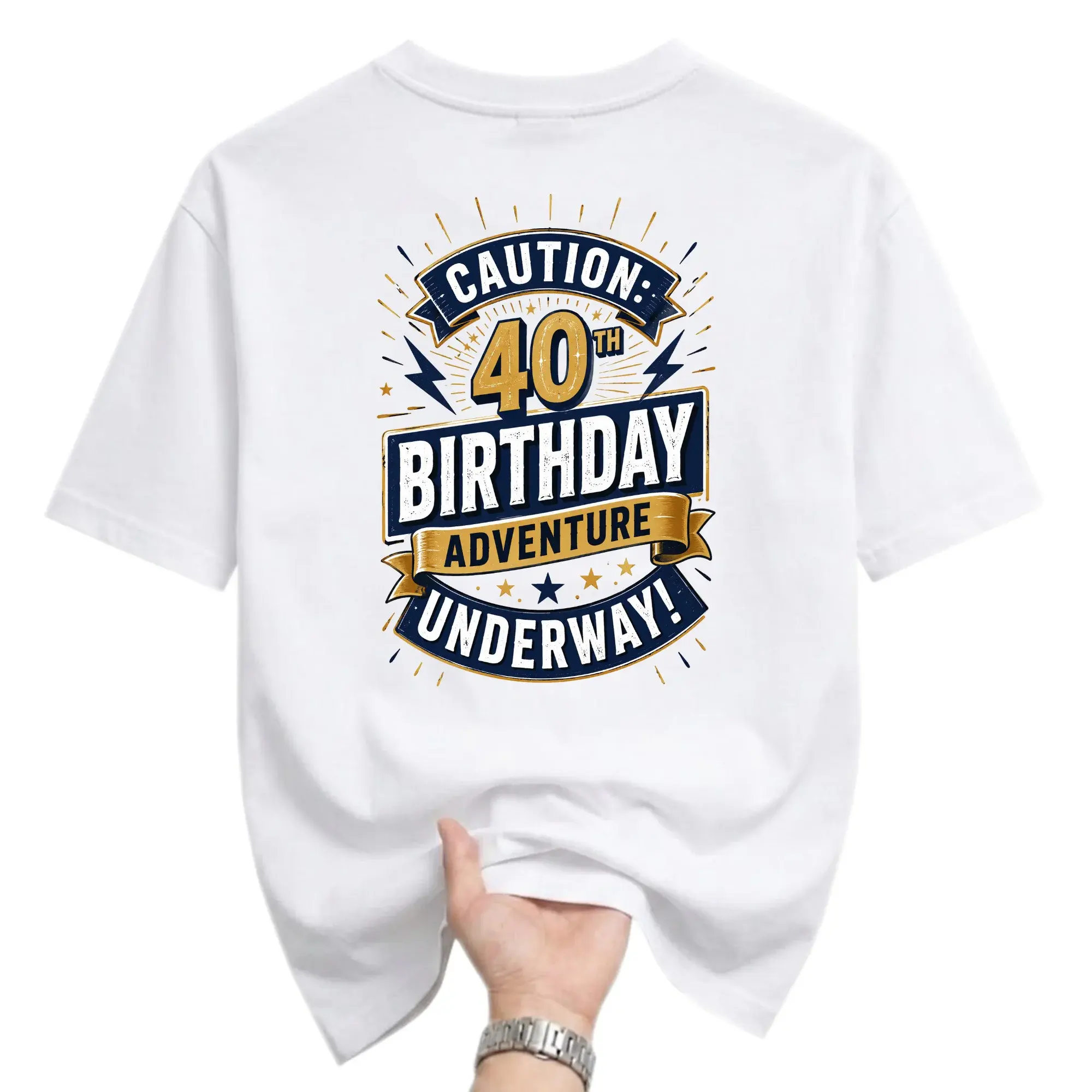 Funny Shirt 40th Birthday Adventure Underway Graphic Tee Unisex Casual Crew Neck Comfortable Cotton Blend Anniversary Top