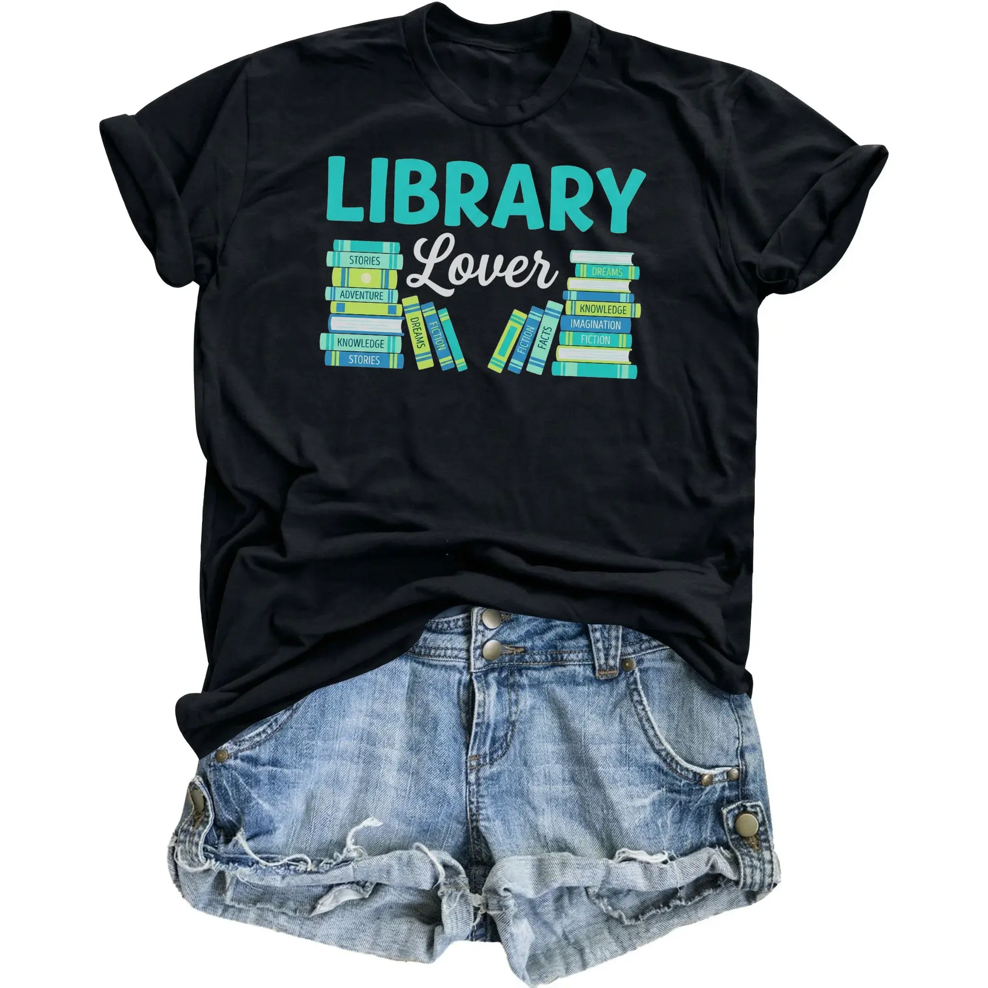 Graphic Tee Library Lover T-Shirt for Book Worms and Readers Enthusiastic Literary Apparel Casual Unisex Shirt