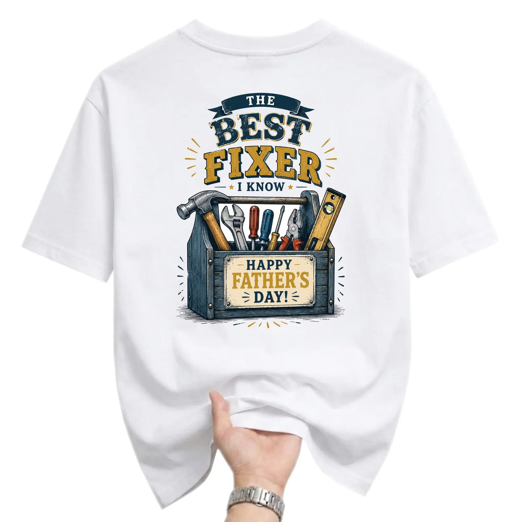 Funny Shirt the Best Fixer I Know Box Graphic Tee for Men and Women Casual Short Sleeve Cotton Blend Apparel