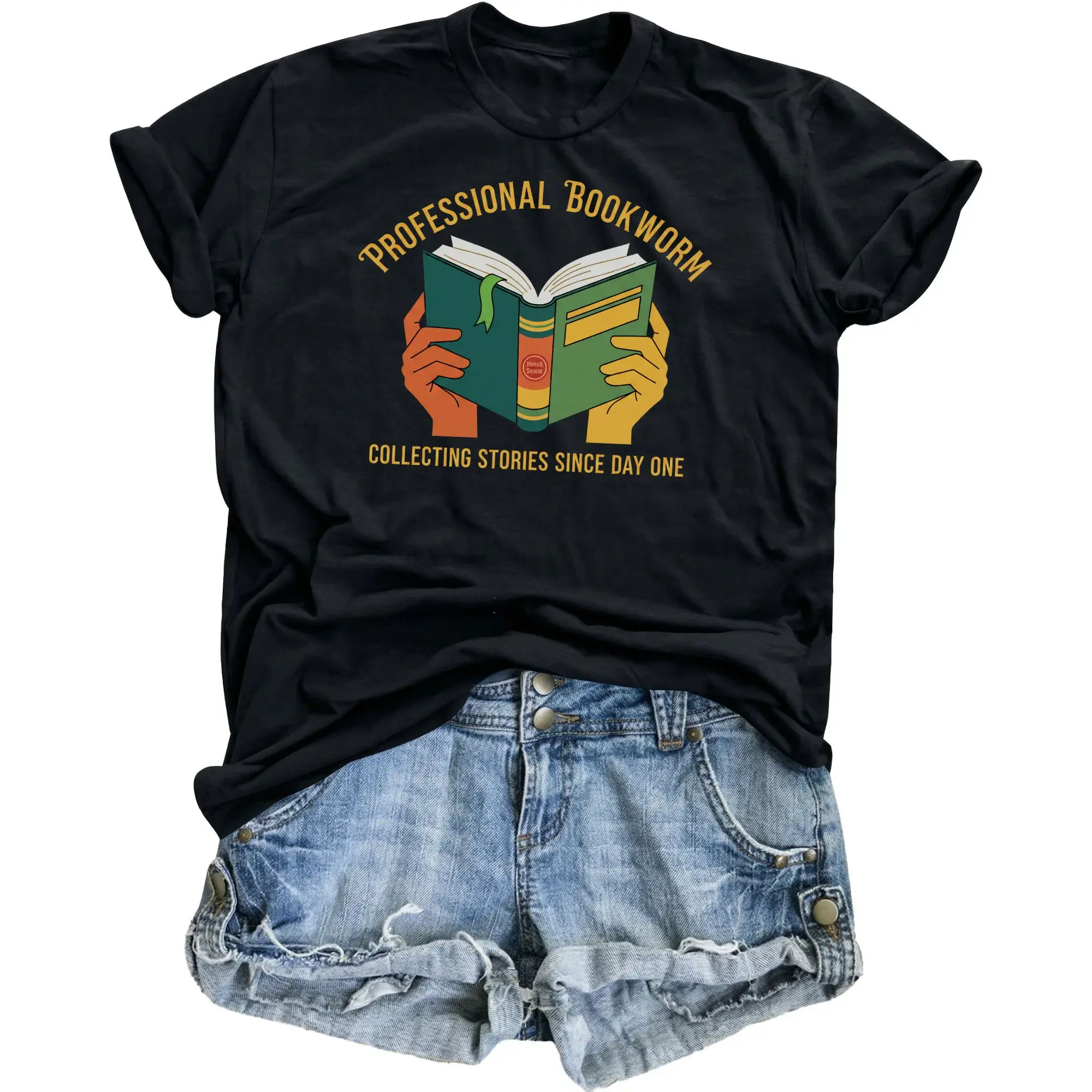 Graphic Tee Professional Bookworm Shirt Unisex Reading Lover Apparel Casual Crew Neck Gift for Literature Fans