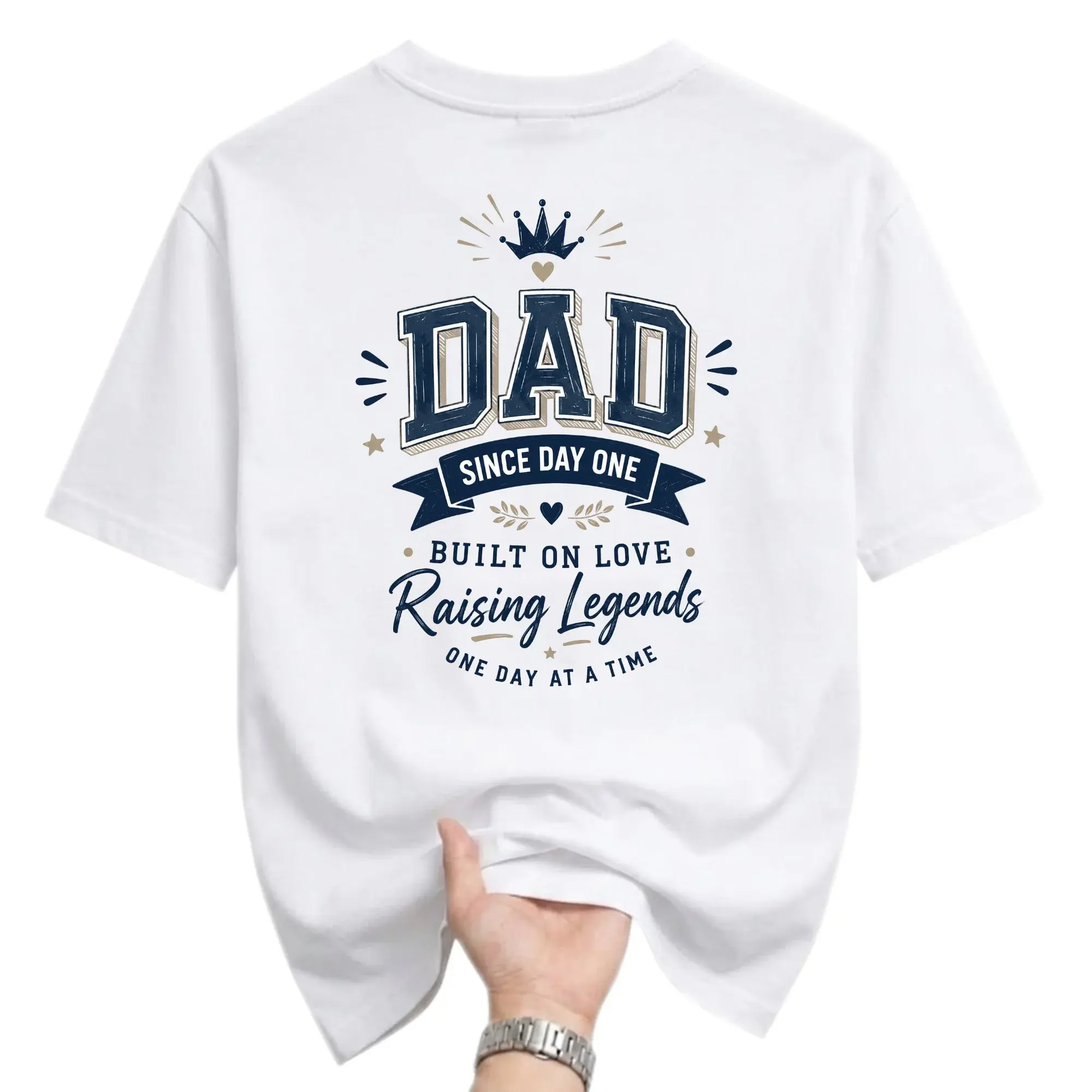 Funny Shirt Dad Since Day One Graphic Tee Unisex Crew Neck Short Sleeve Casual Cotton Blend Apparel for Everyday Wear