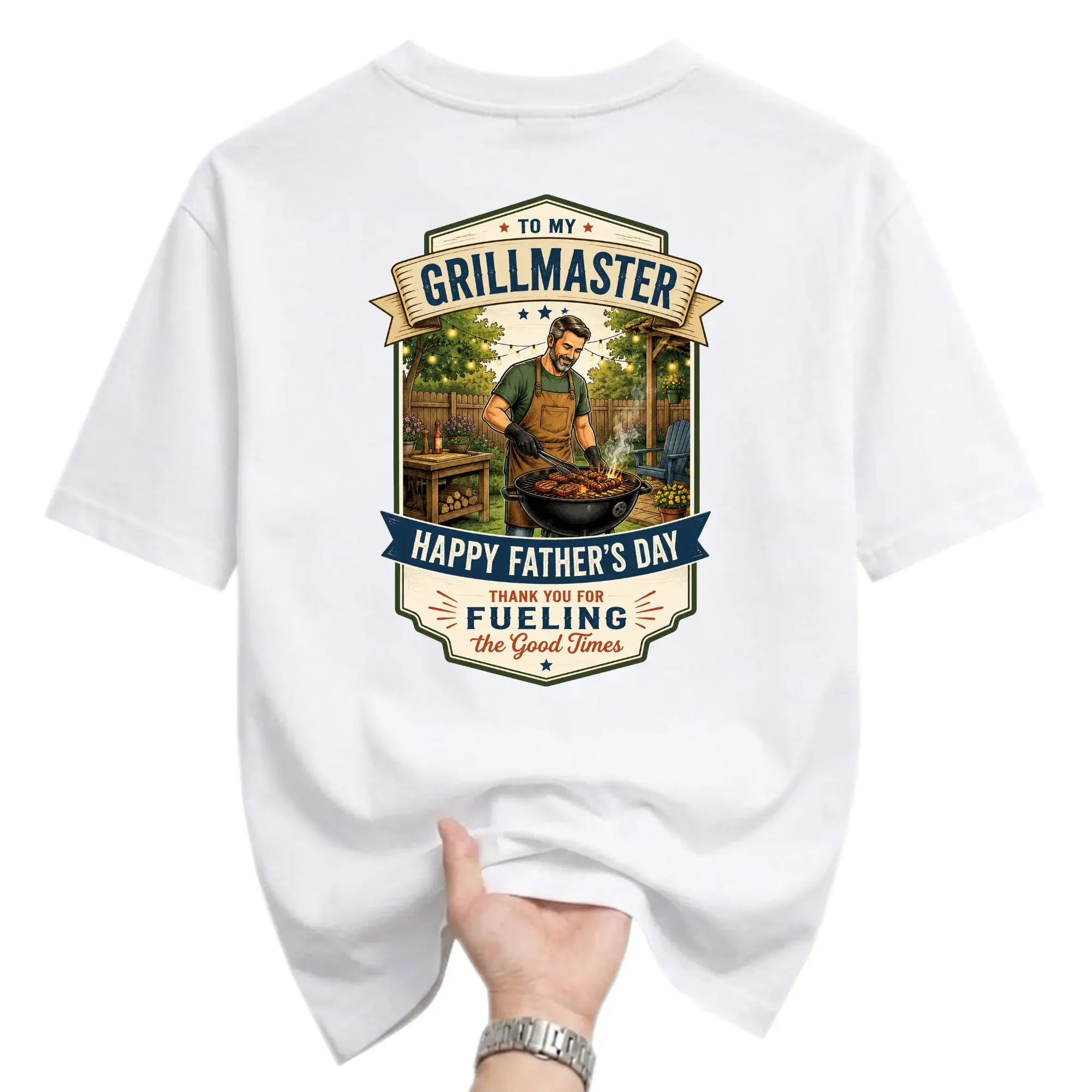 Funny Shirt Grillmaster Graphic Tee Casual Unisex Crew Neck Top for Outdoor Cooking Enthusiasts Bbq Celebration Apparel