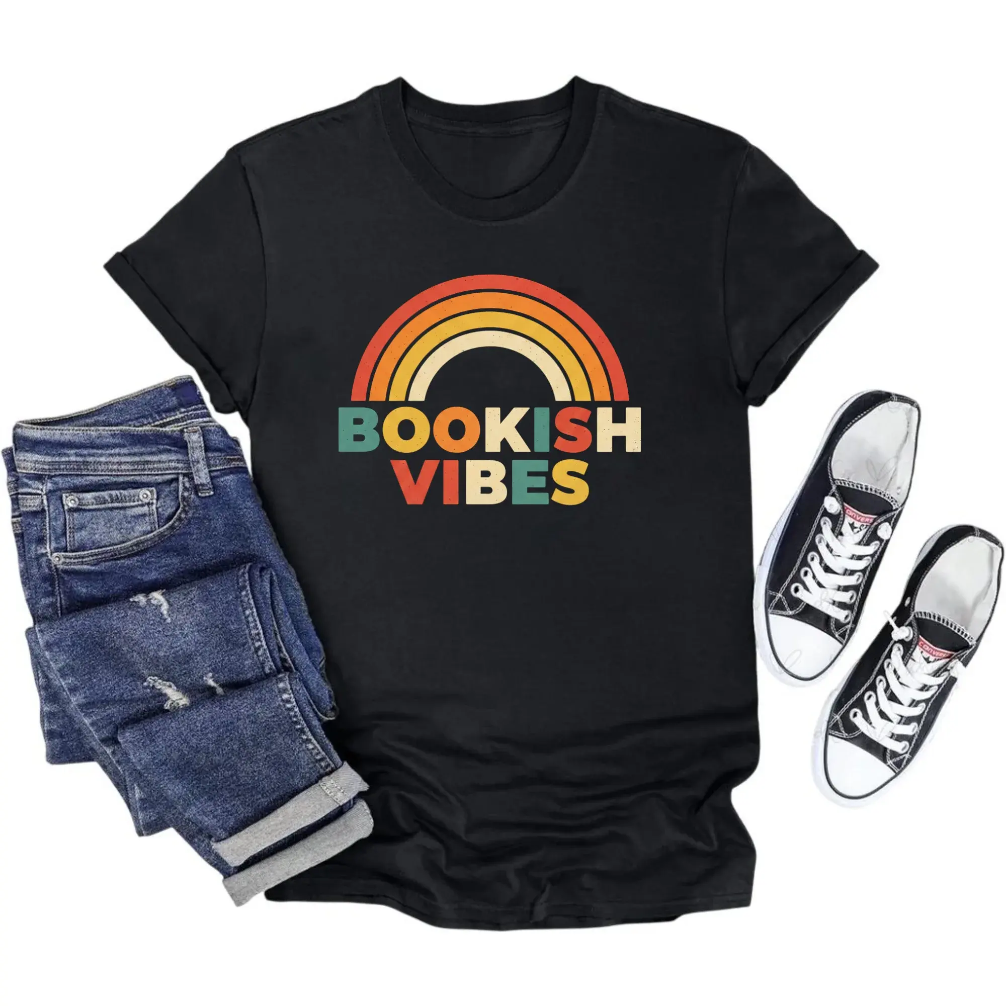 T-shirt Bookish Graphic Tee Retro Style Unisex Crew Neck Casual Everyday Top for Readers and Literature Lovers