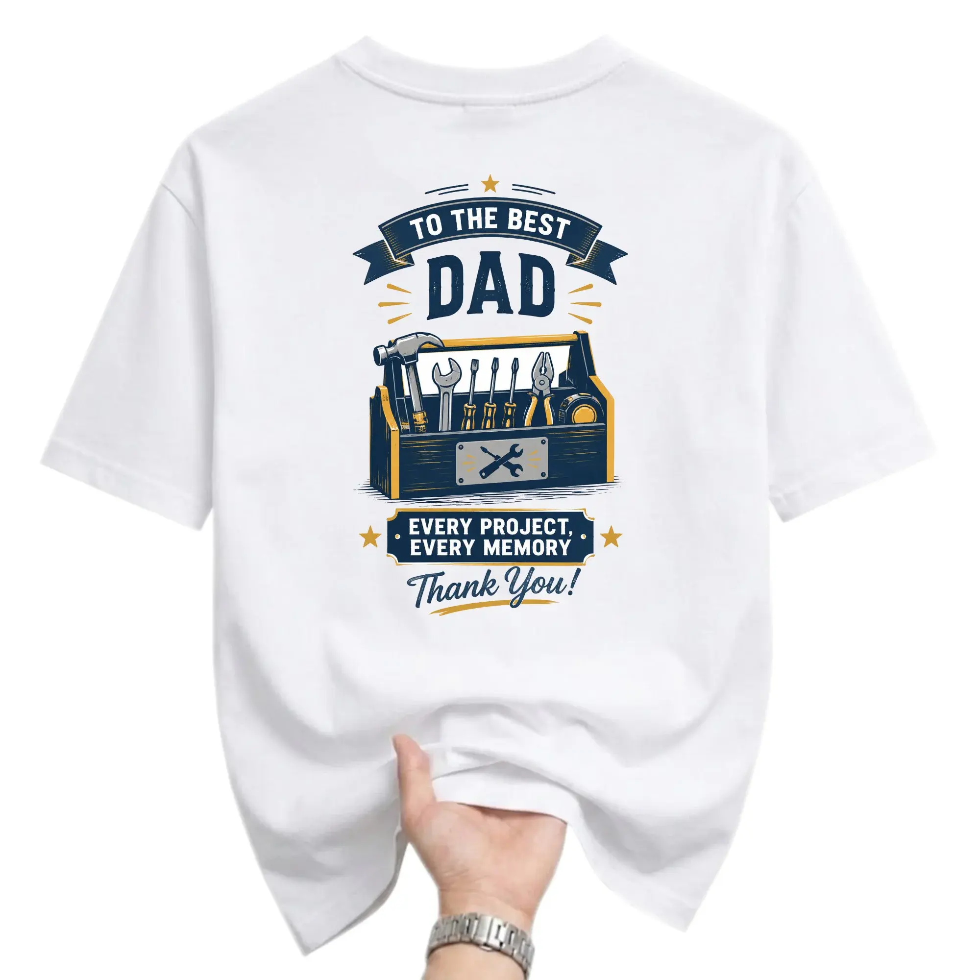 T-shirt to the Best Dad Box Graphic Tee Unisex Crew Neck Casual Everyday Wear Soft Cotton Blend Shirt