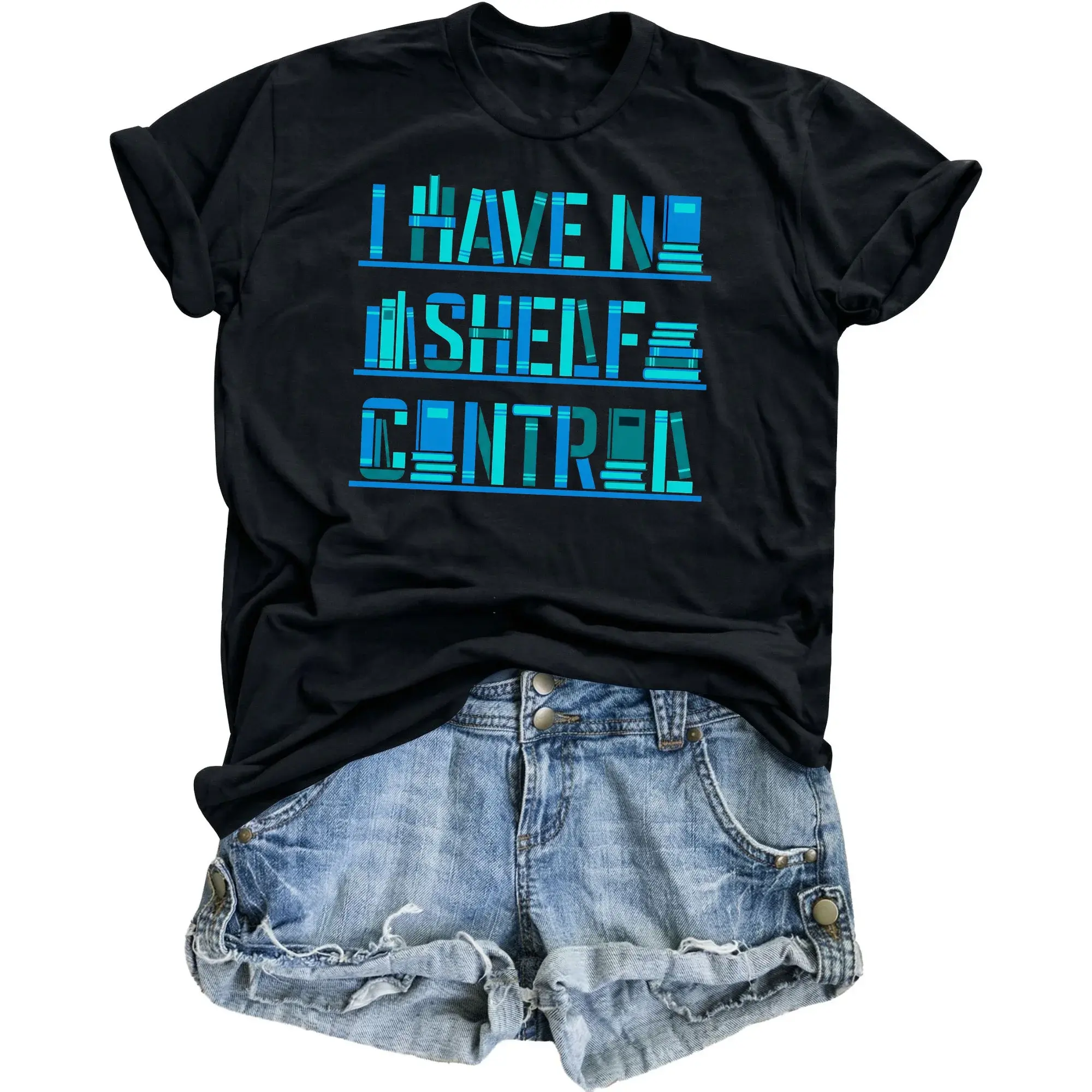 Funny Shirt I Have No Shelf Graphic Tee Unisex Casual Apparel for Book Lovers Enthusiasts Reading Hobbyist