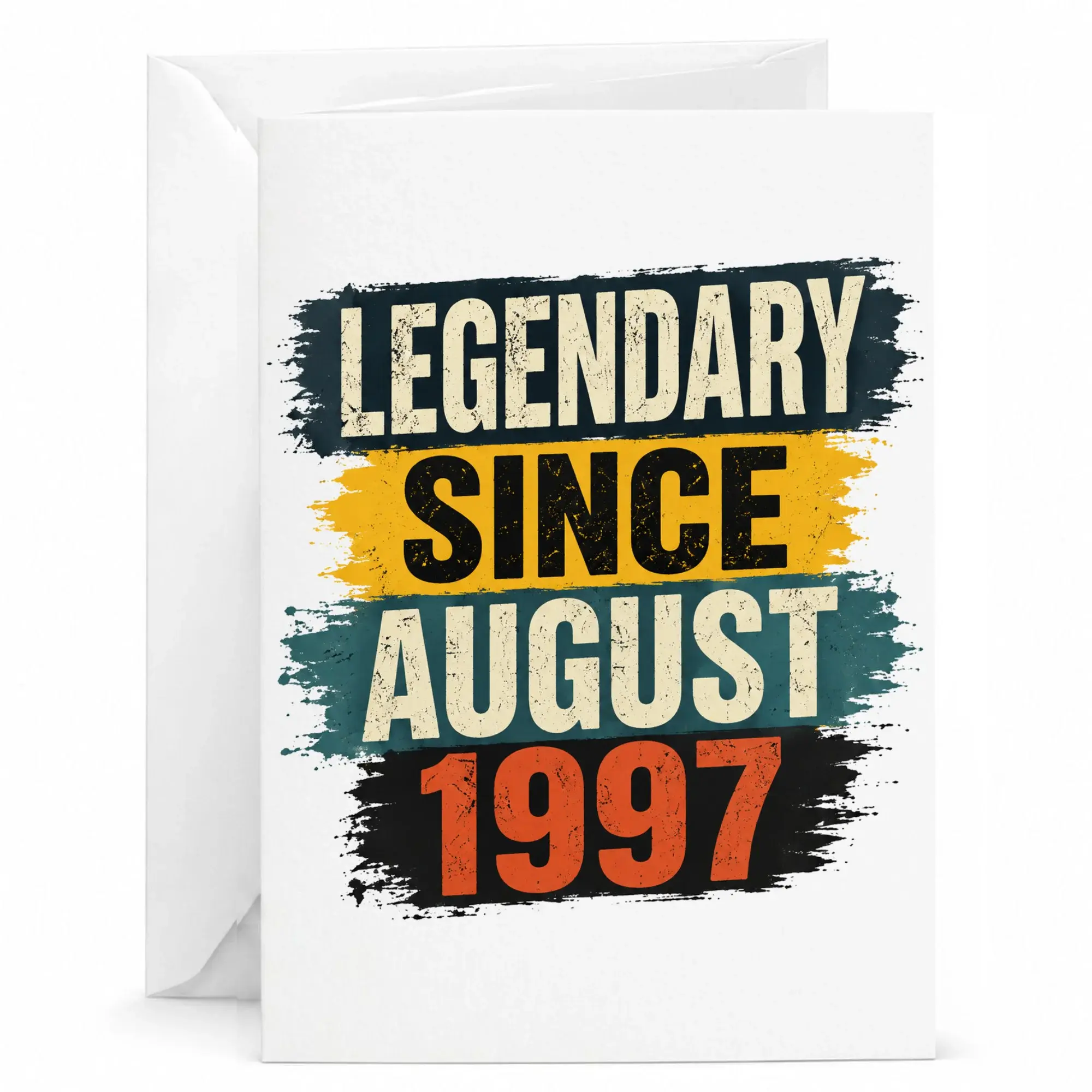 Birthday Card Legendary Since August 1997 Vintage Retro Style Funny Greeting Card for Milestone Celebration
