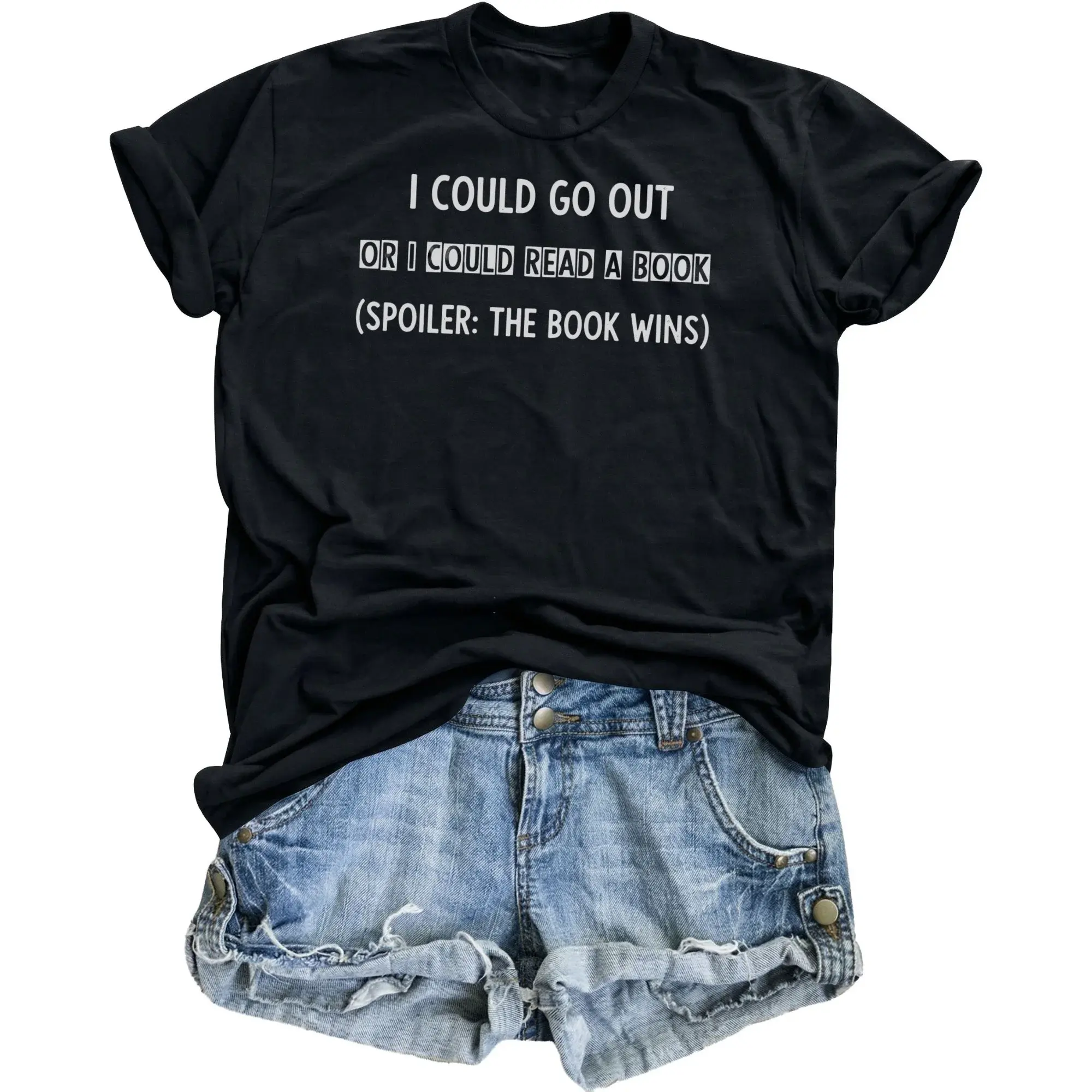 Funny Graphic Tee Unisex Reading Shirt I Could Read a Book Short Sleeve Casual Crew Neck Cotton Blend Apparel Gift