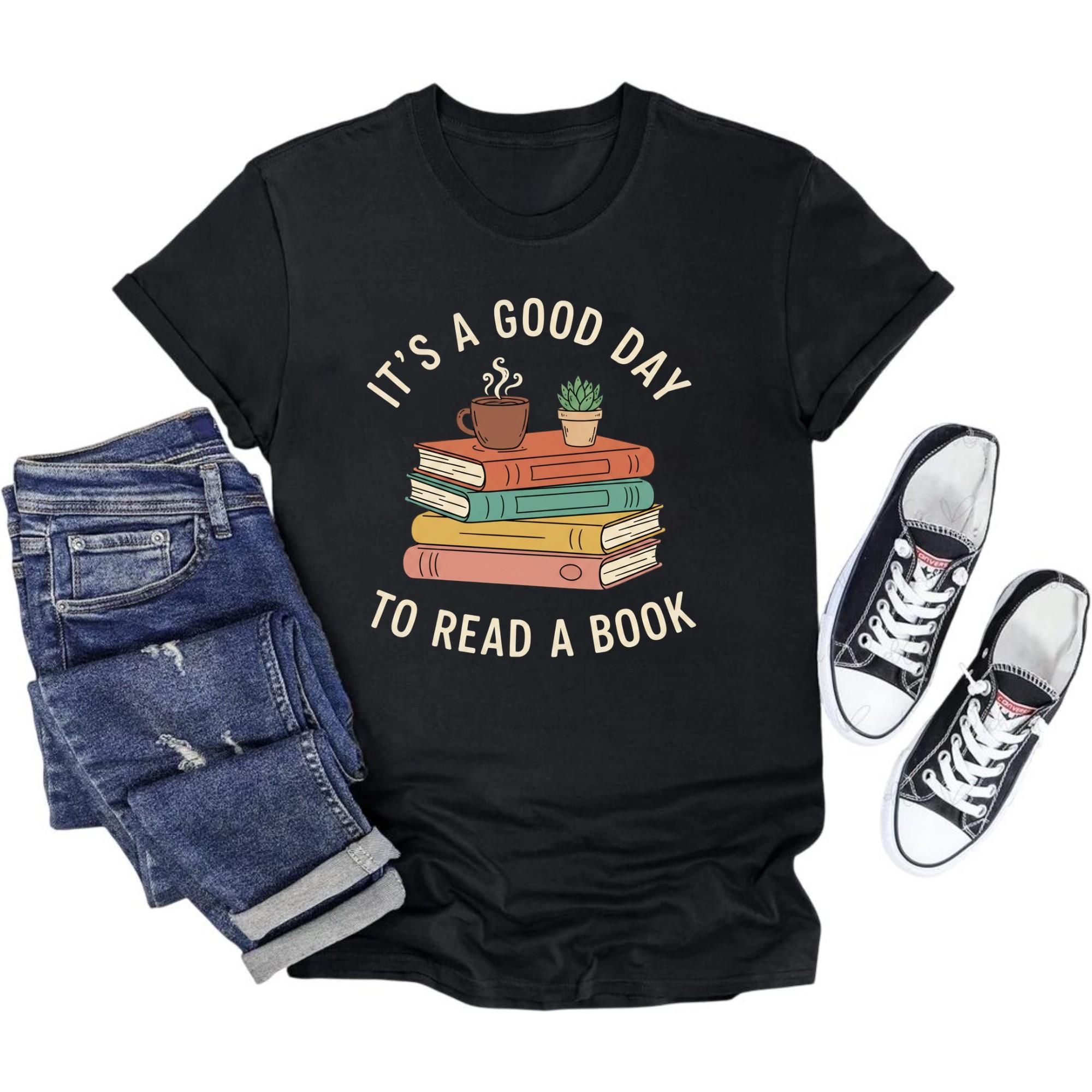 T-shirt It Is a to Read a Book Graphic Tee Casual Unisex Crew Neck Apparel for Literary Enthusiasts and Readers