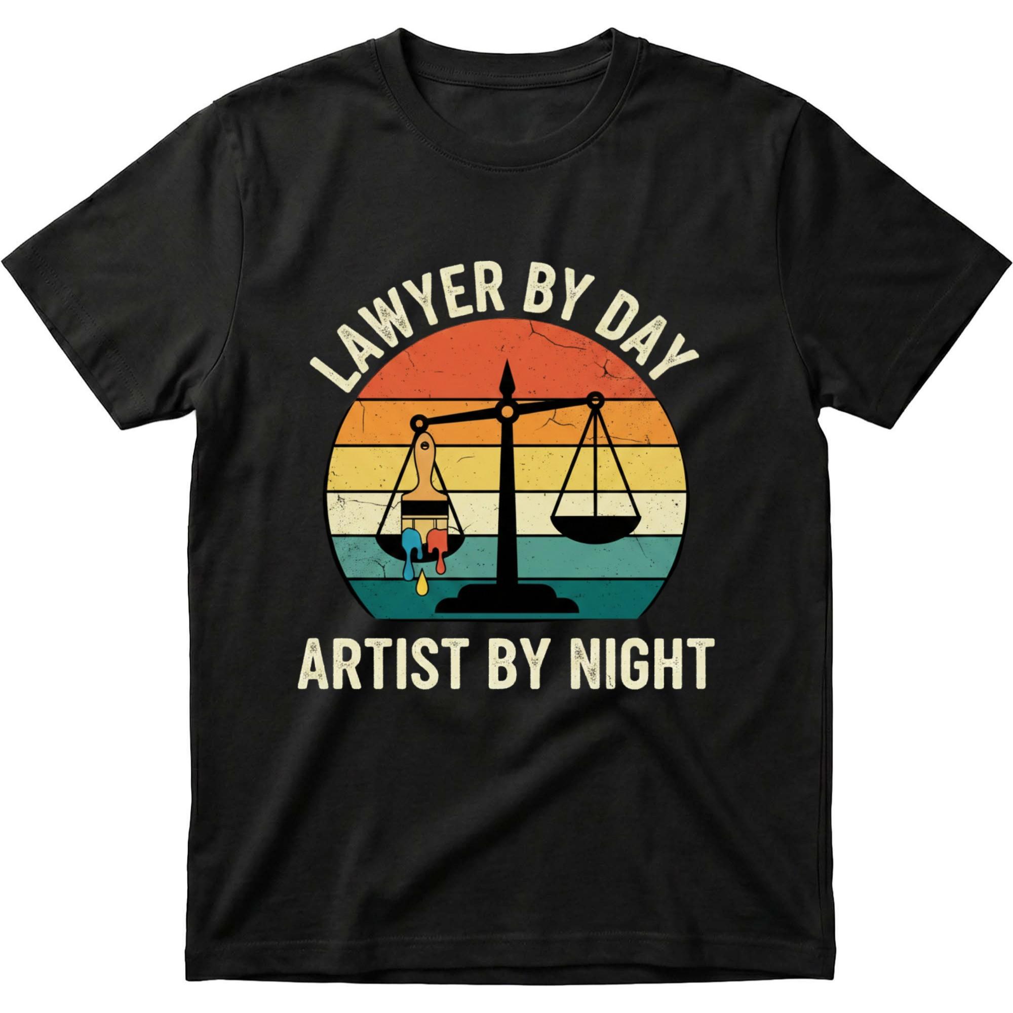 Graphic Tee Lawyer by Day by Night Unisex Crew Neck Short Sleeve Shirt for Legal Professionals