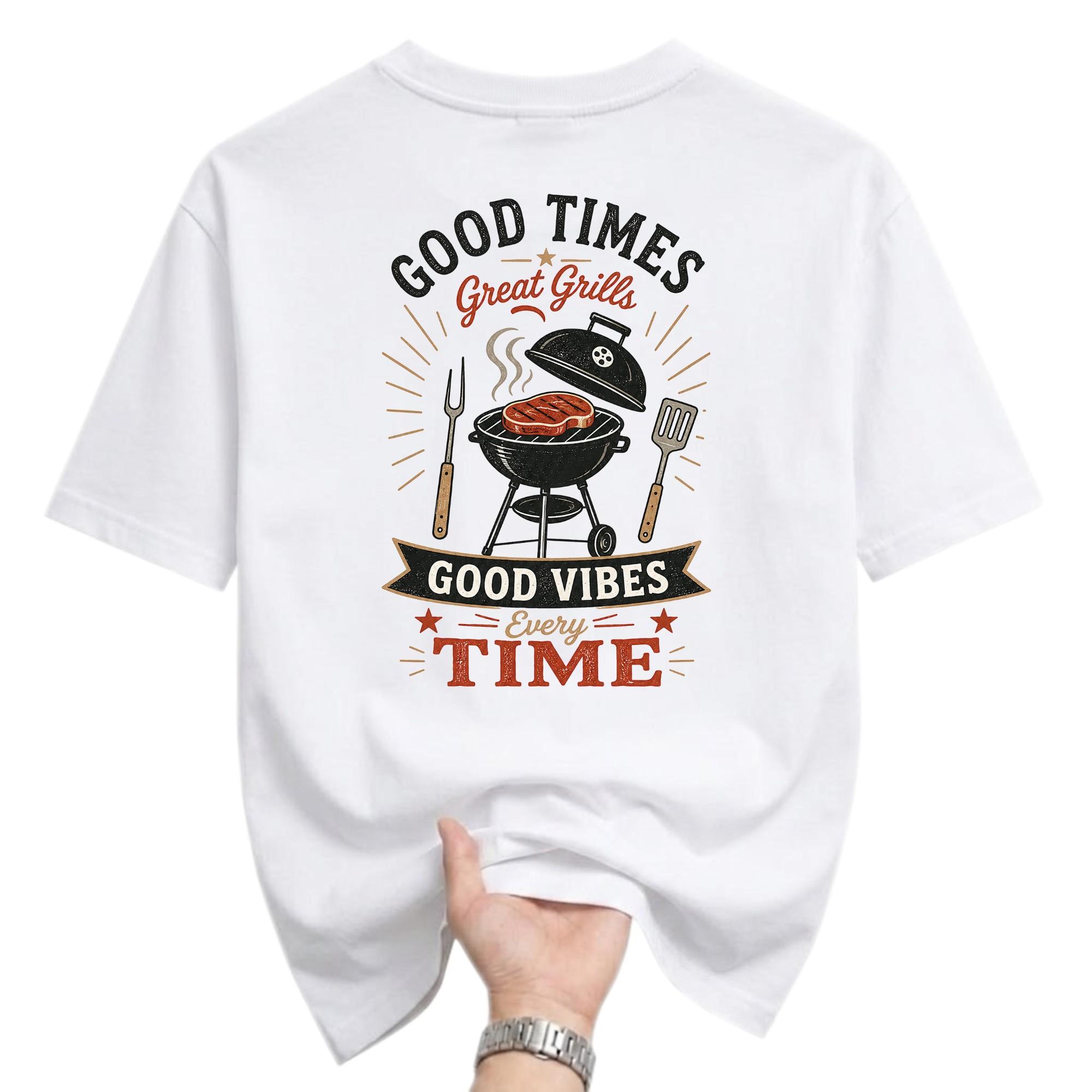 Funny Shirt Good Times Great Grills Graphic Tee Unisex Casual Apparel for Barbecue Lovers and Summer Cookout Events