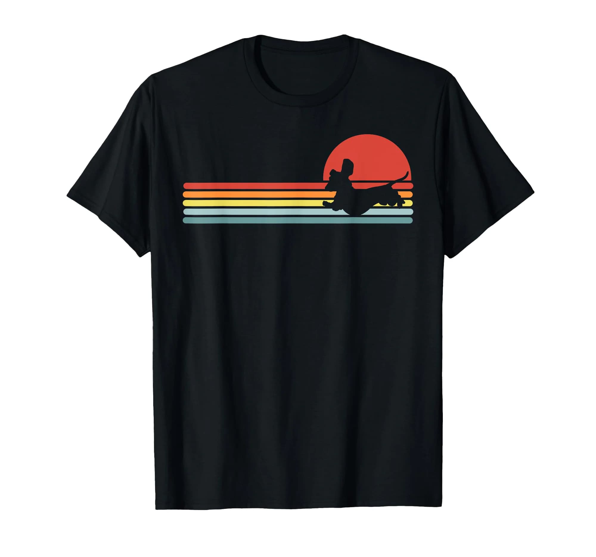 Dachshund dachshund dog silhouette retro gift T-Shirt