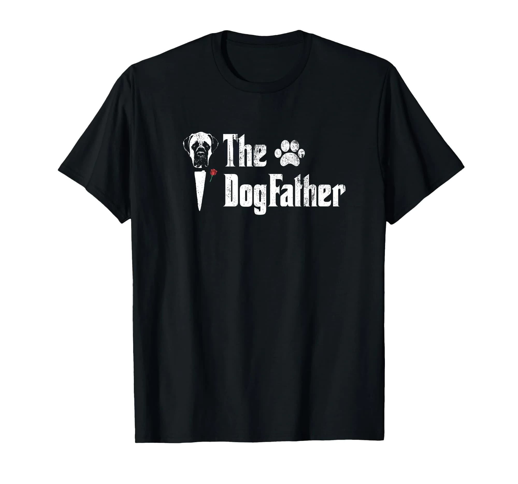 Mens The Dogfather English Mastiff Dog Dad Tshirt Father's Day