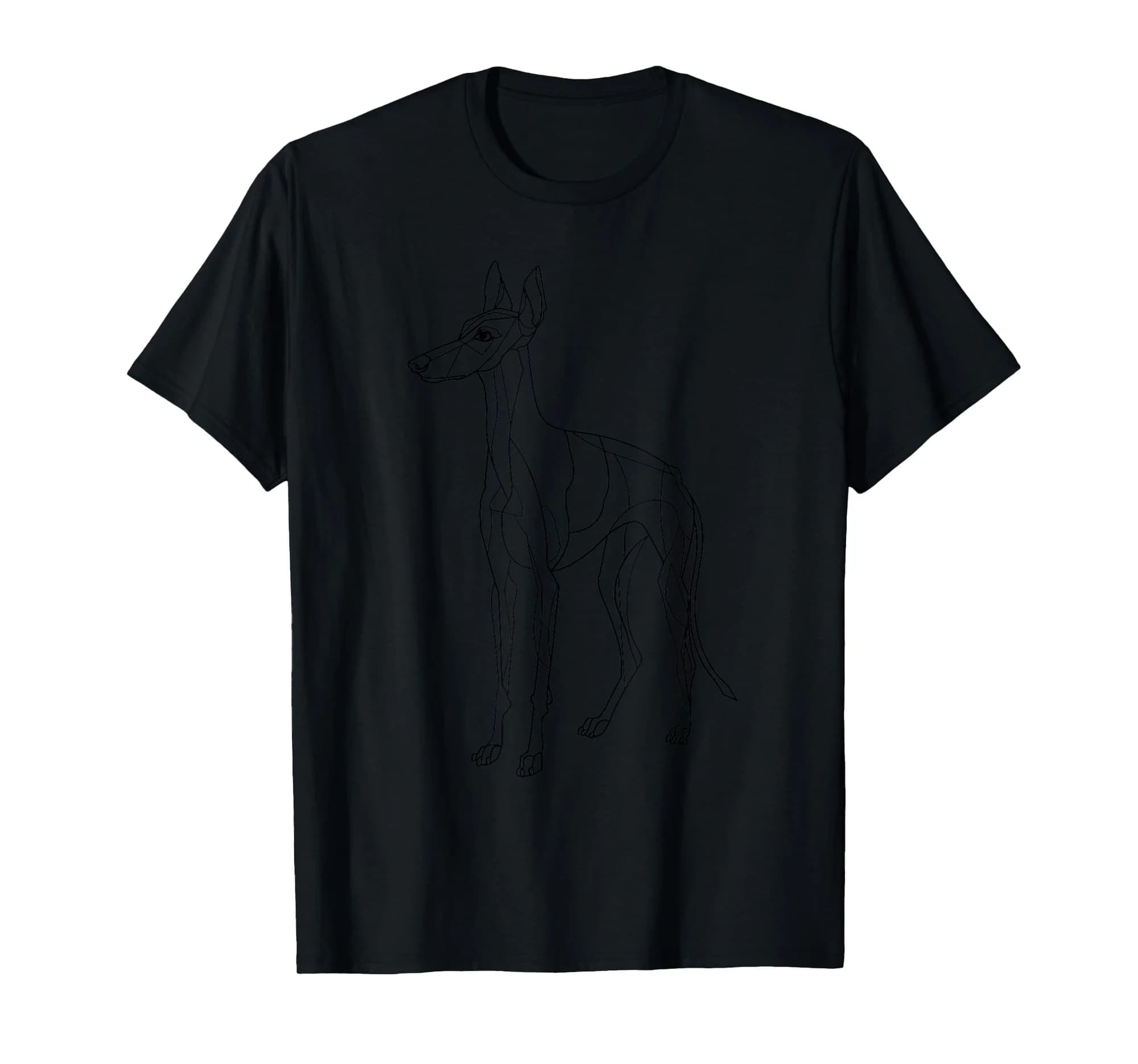 Ibizan Hound Dog Line Art Minimalist Mom Dad T-Shirt